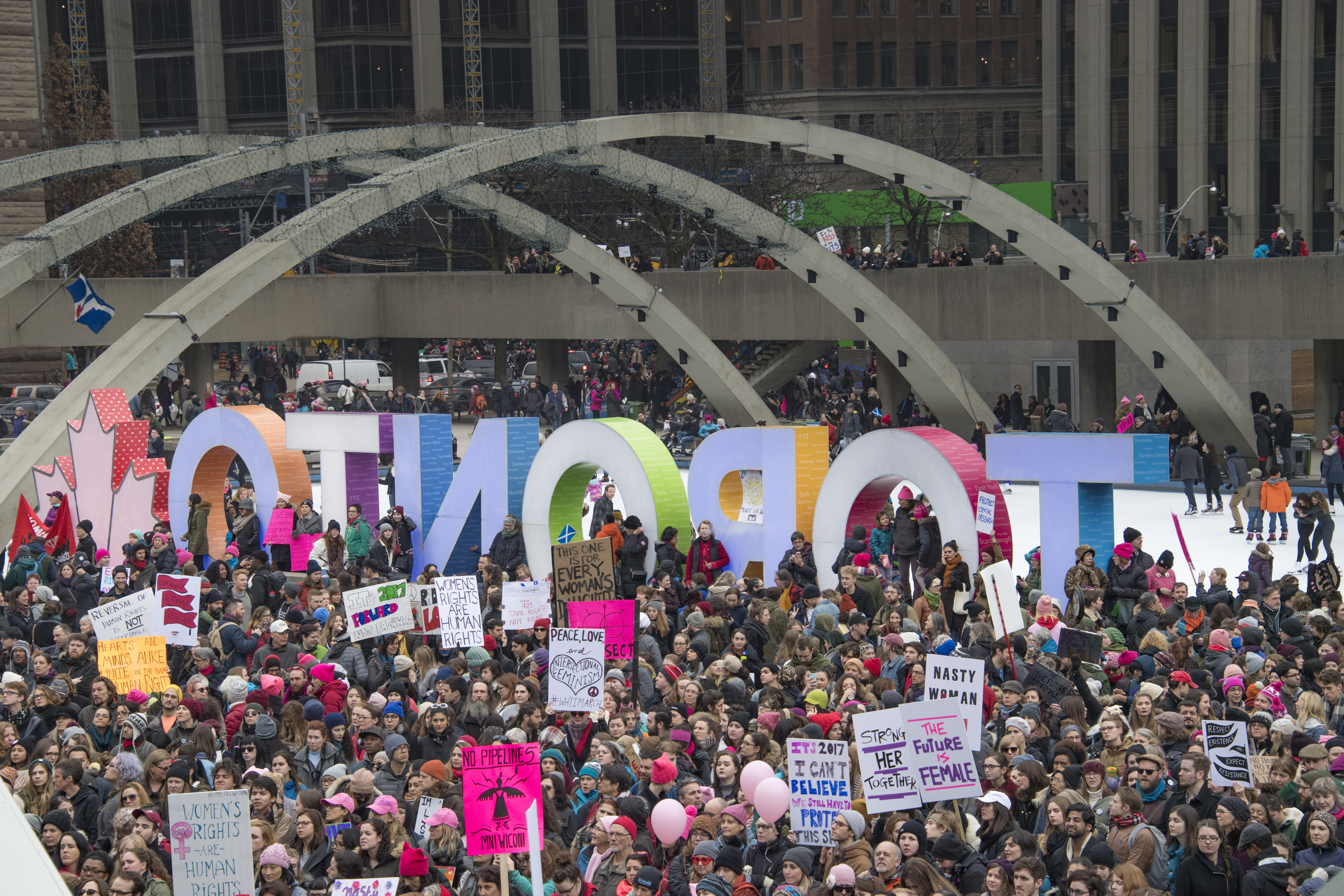 Women and their allies marched in support of the Women's