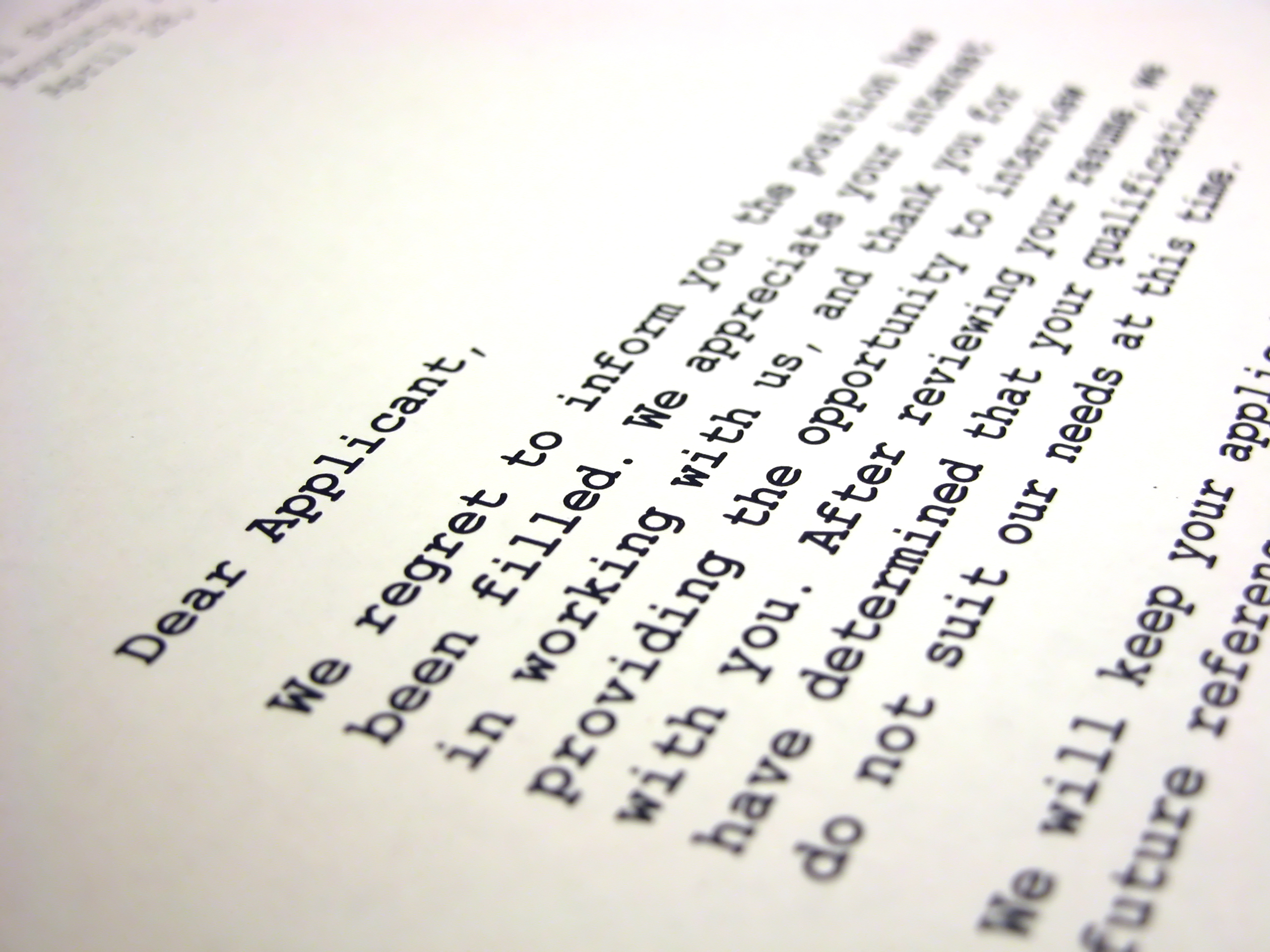 Rejection Letter