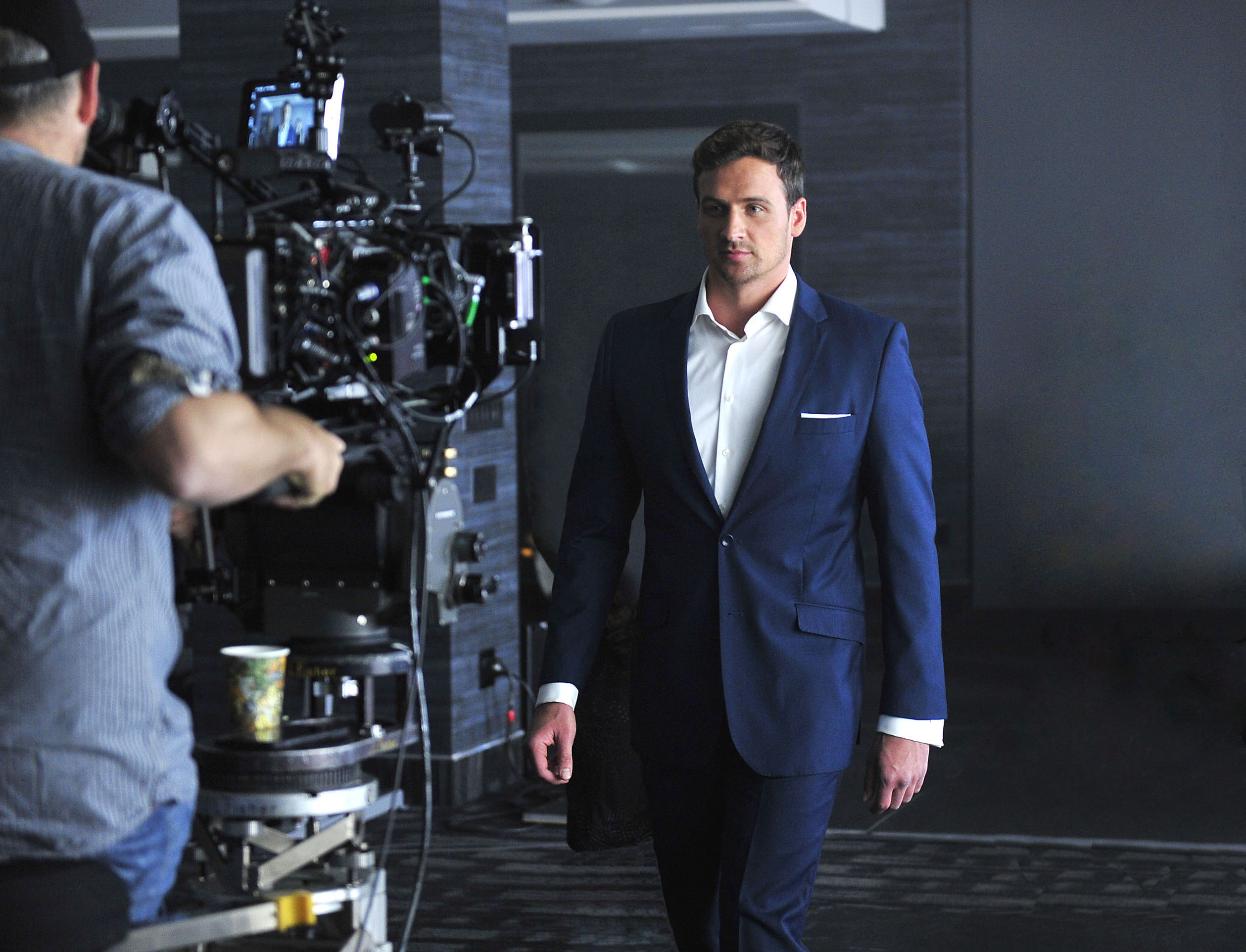 Ryan Lochte Shooting a PowerBar Commercial