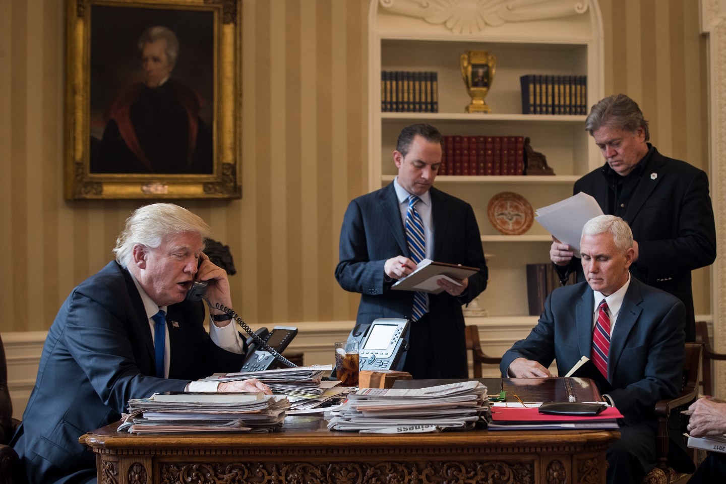 Donald Trump Speaks With Russian Leader Vladimir Putin From The White House