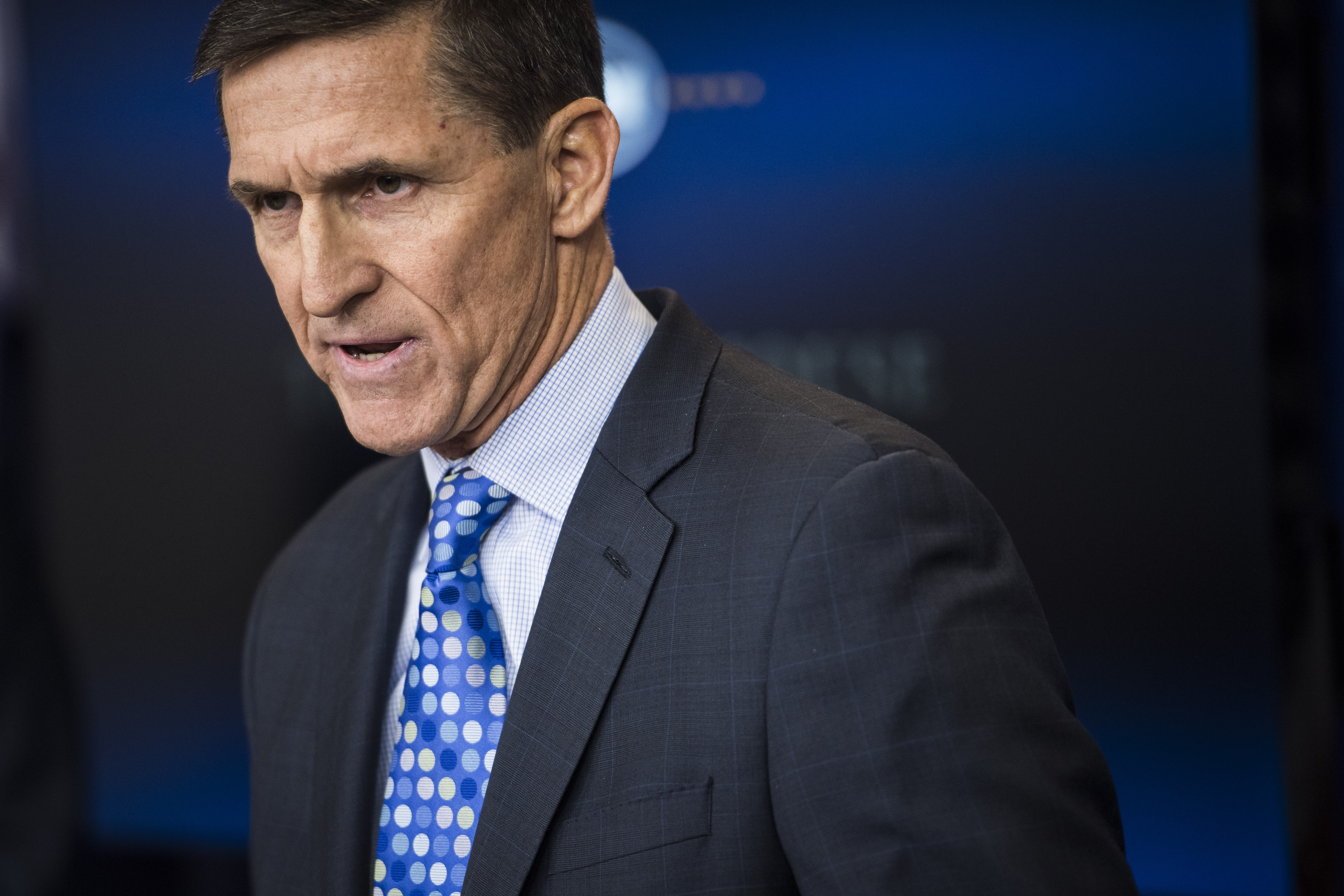 Former National Security Adviser Michael Flynn at the daily news briefing at the White House on Feb. 01, 2017.
