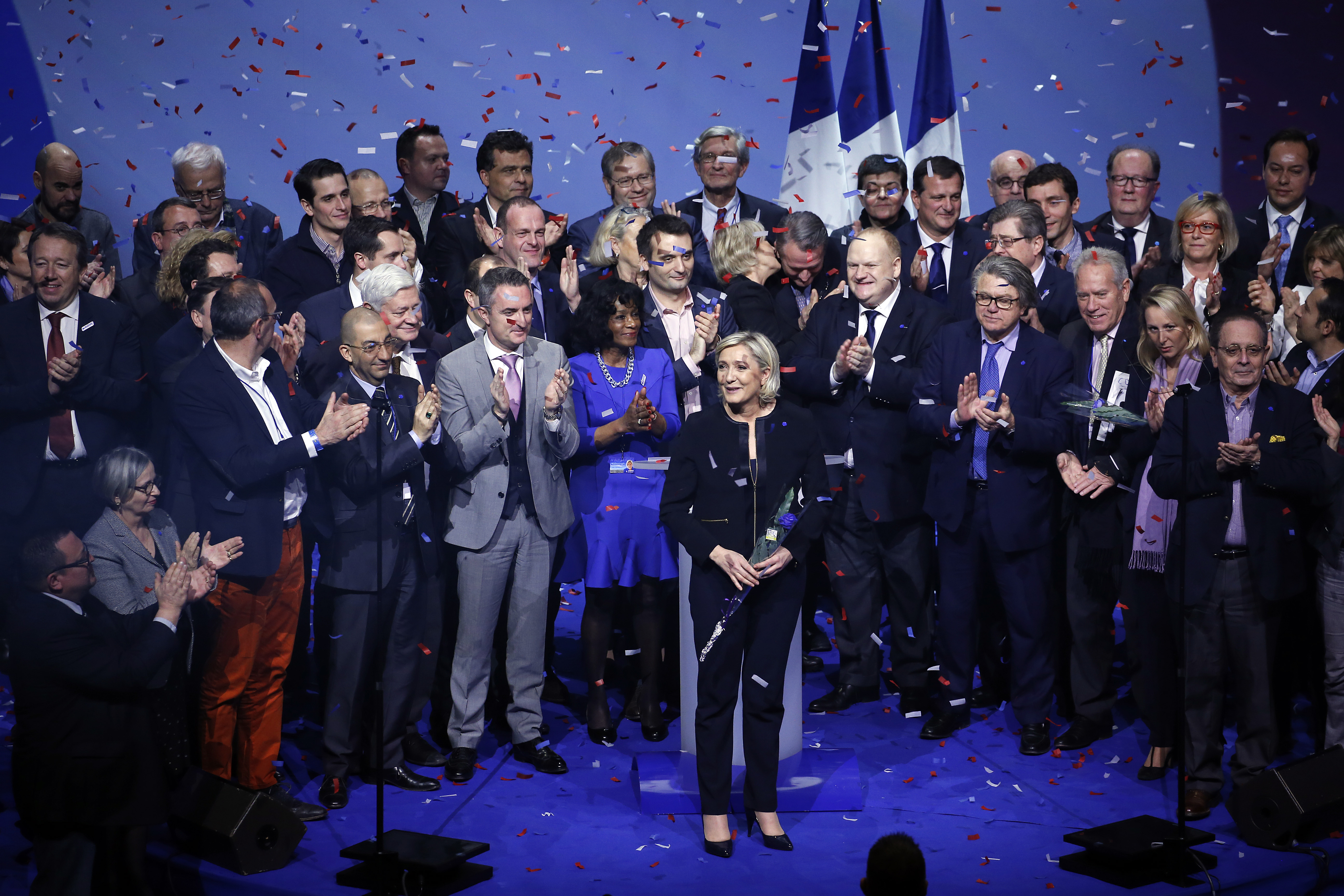 French National Front Leader Marine Le Pen Officially Launches Her Presidential Election Campaign In Lyon