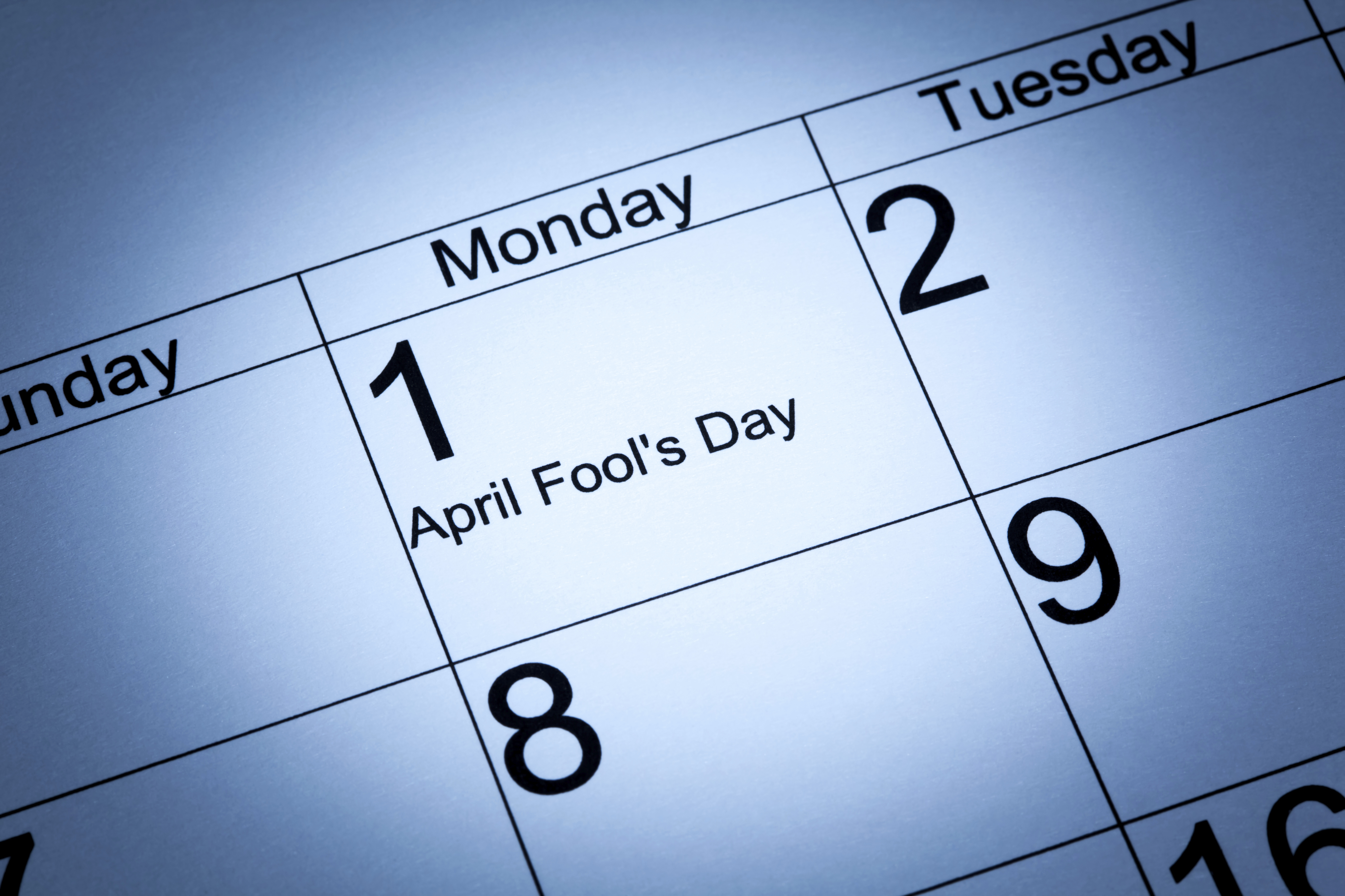 April Fool's day in the calendar
