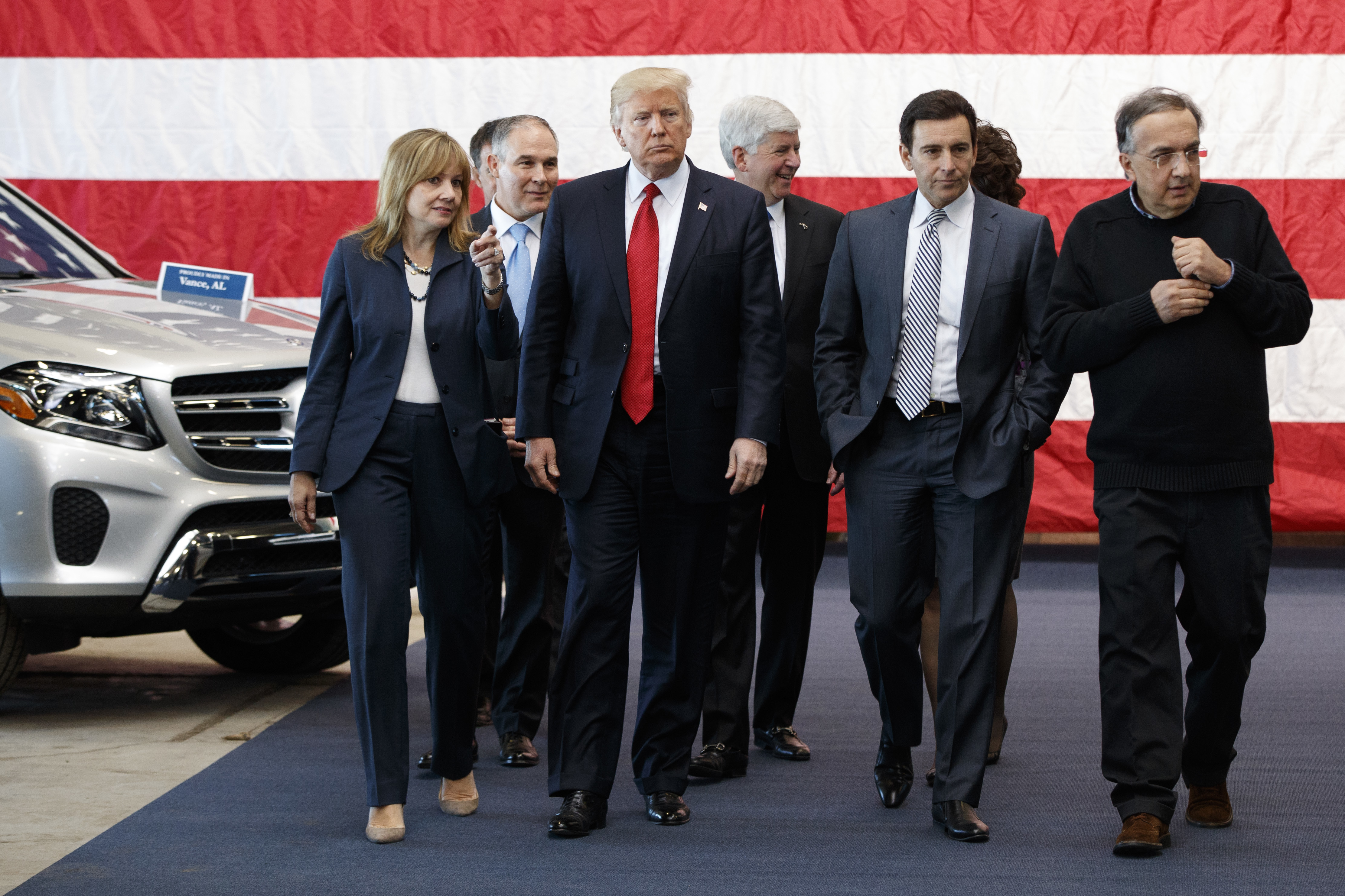 Donald Trump, Mary Barra, Scott Pruitt, Rick Snyder, Mark Fields, Sergio Marchionne