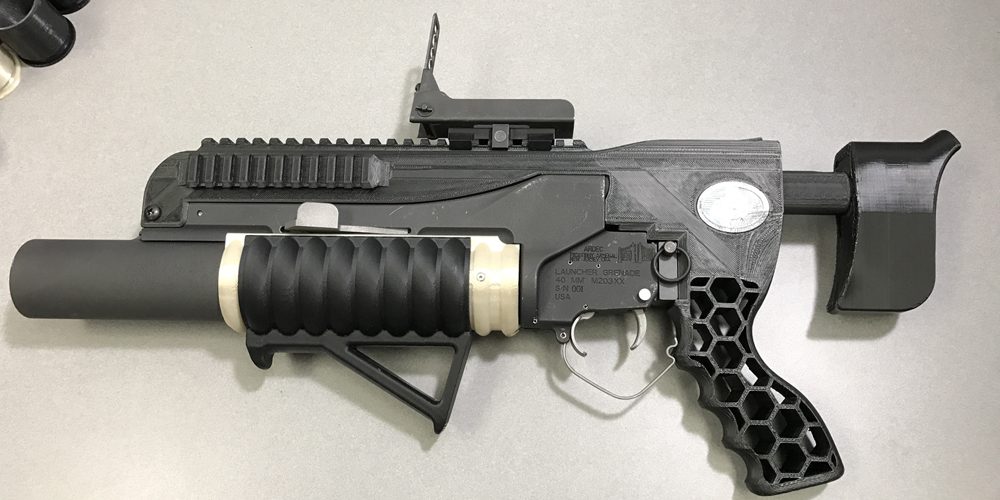 grenade launcher produced using 3d printing techniques.