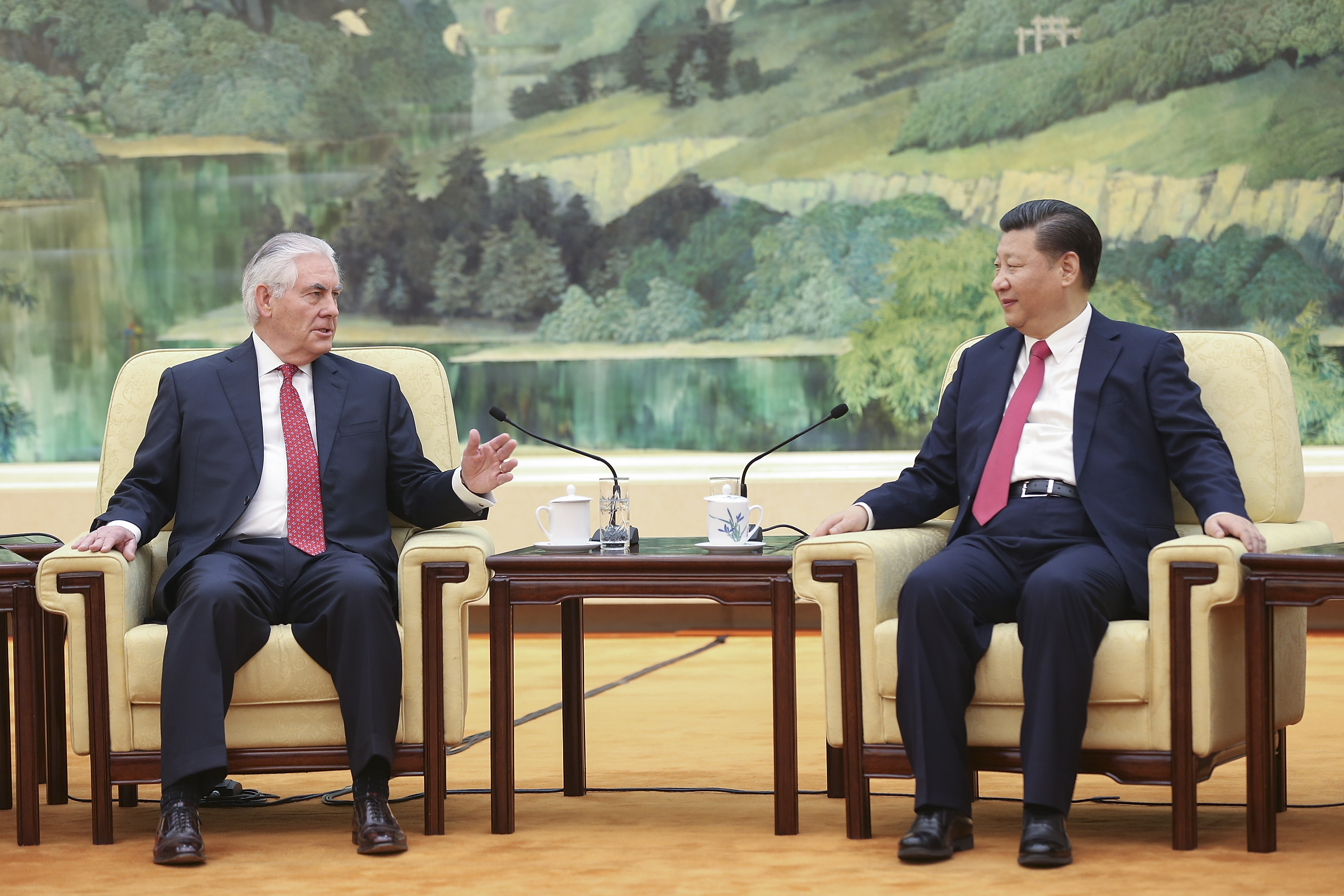 Chinese President Xi Meets Visiting U.S. Secretary Of State Rex Tillerson