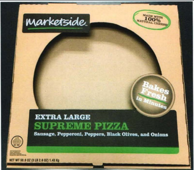 The box of the possibly contaminated pizza.