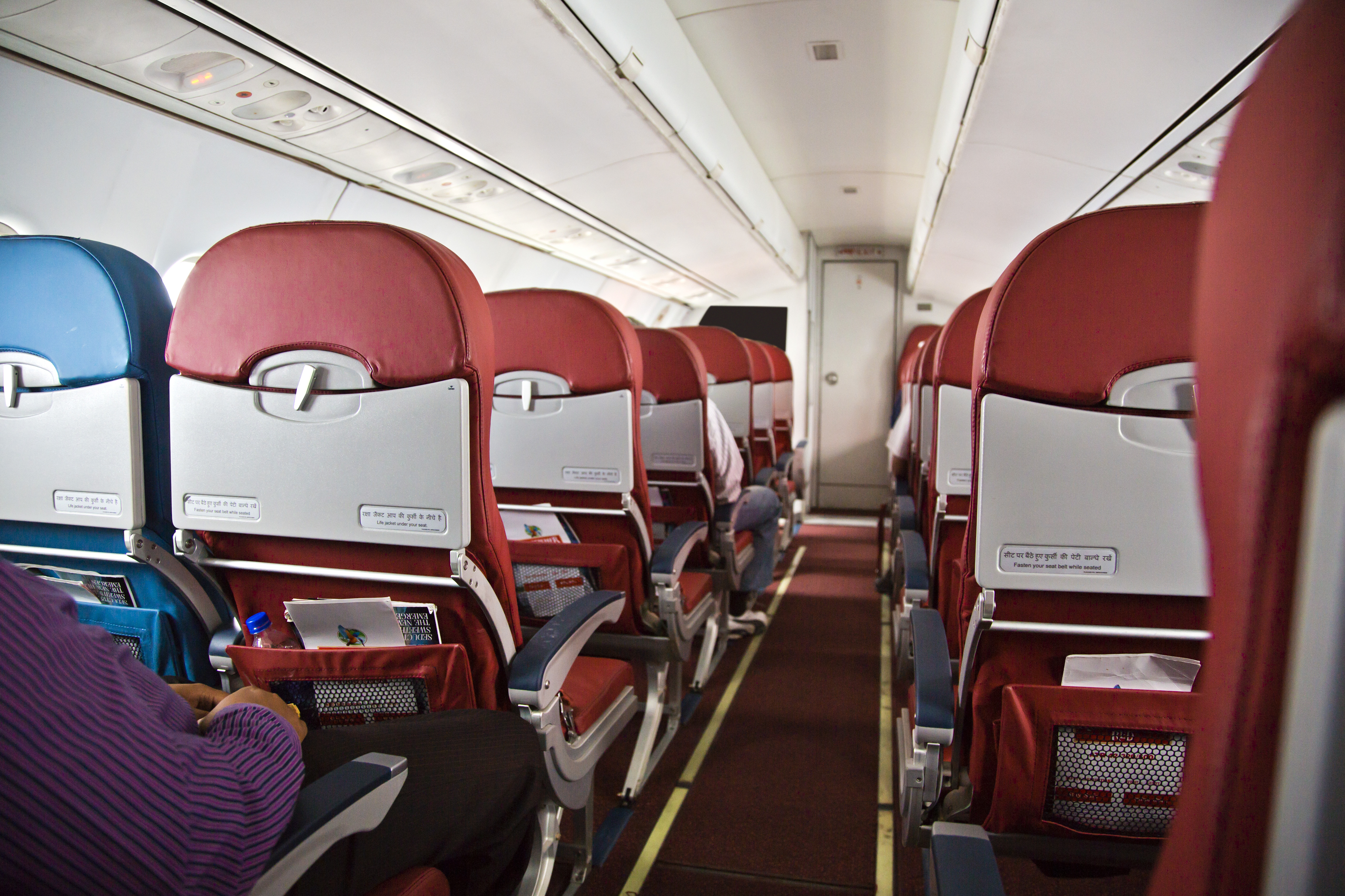 Interiors of an airplane, Shimla Airport, Shimla, Himachal Pradesh, India