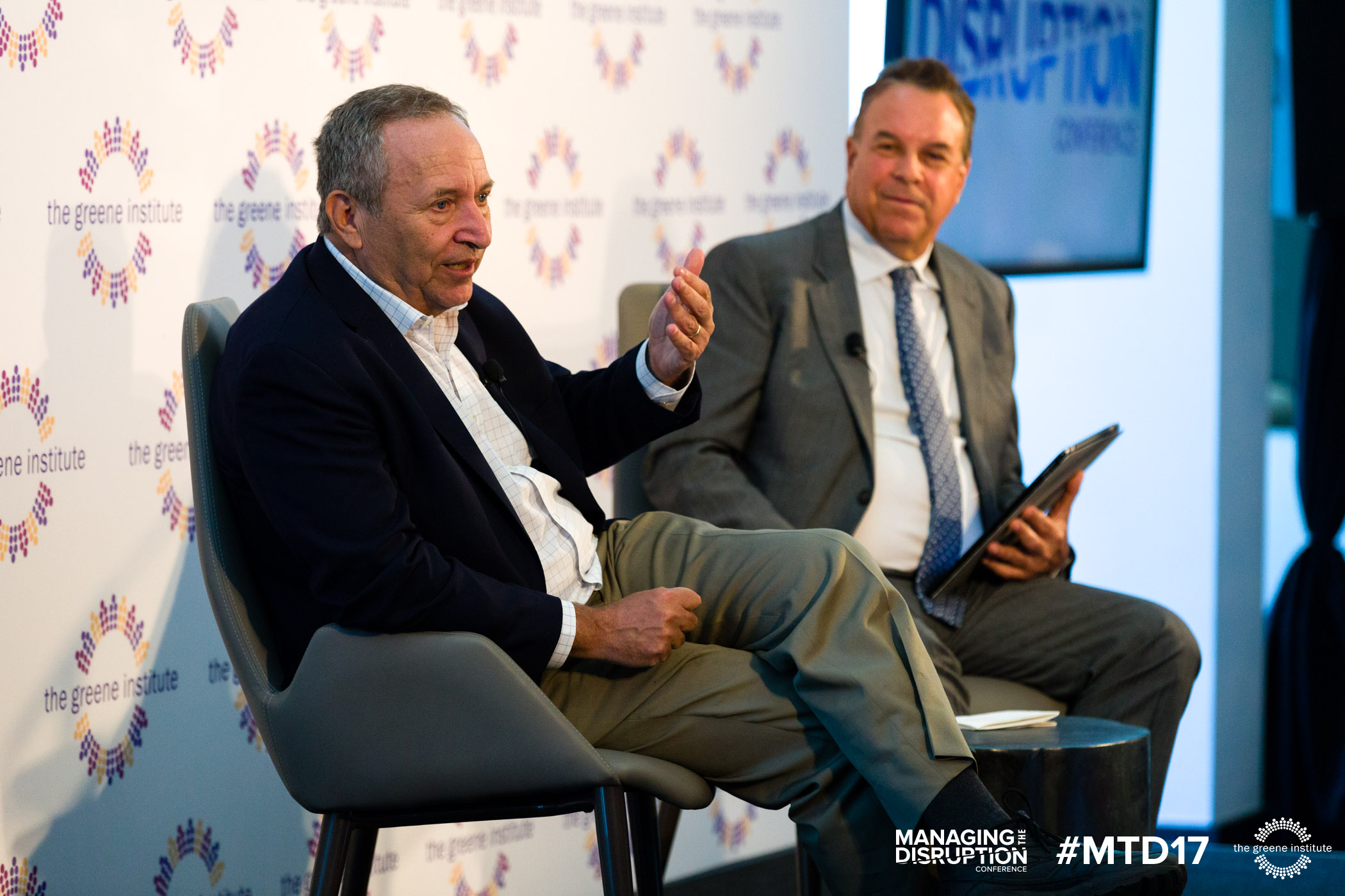 Jeff Greene interviews Larry Summers at the Managing the Disruption conference at the Tideline Ocean Resort and Spa in Palm Beach on Monday, April 3rd, 2017.