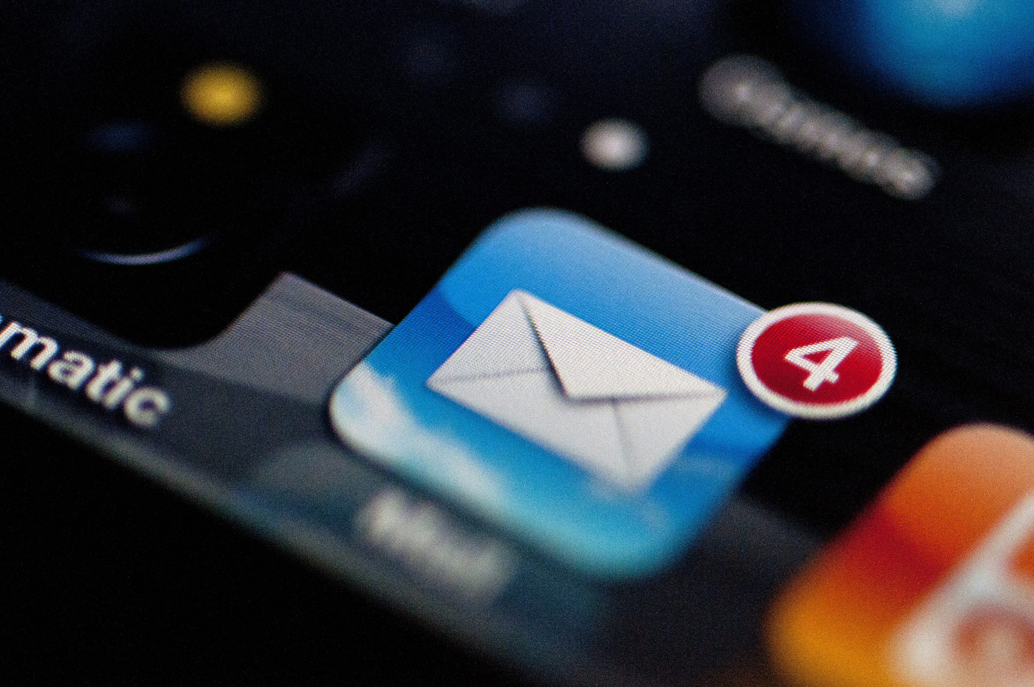 Mail icon on an iphone