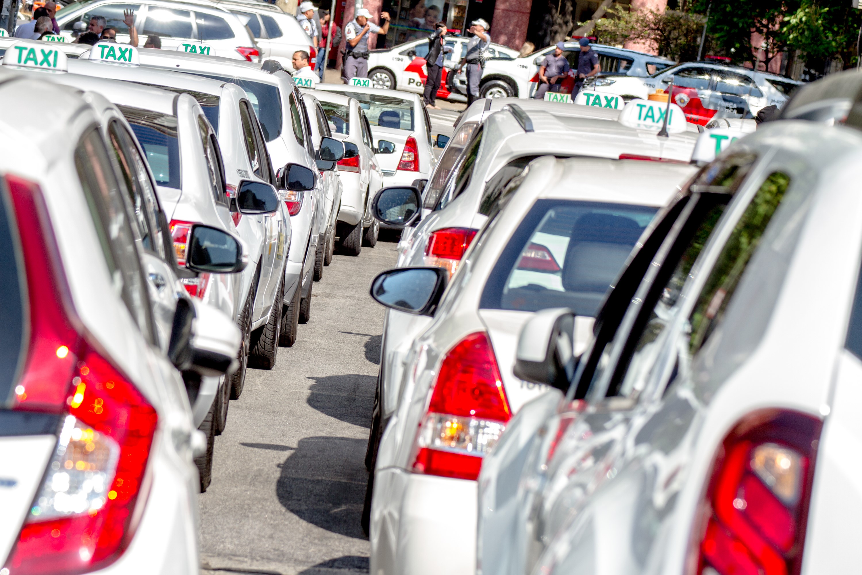 Demonstration against UBER in Sao Paulo