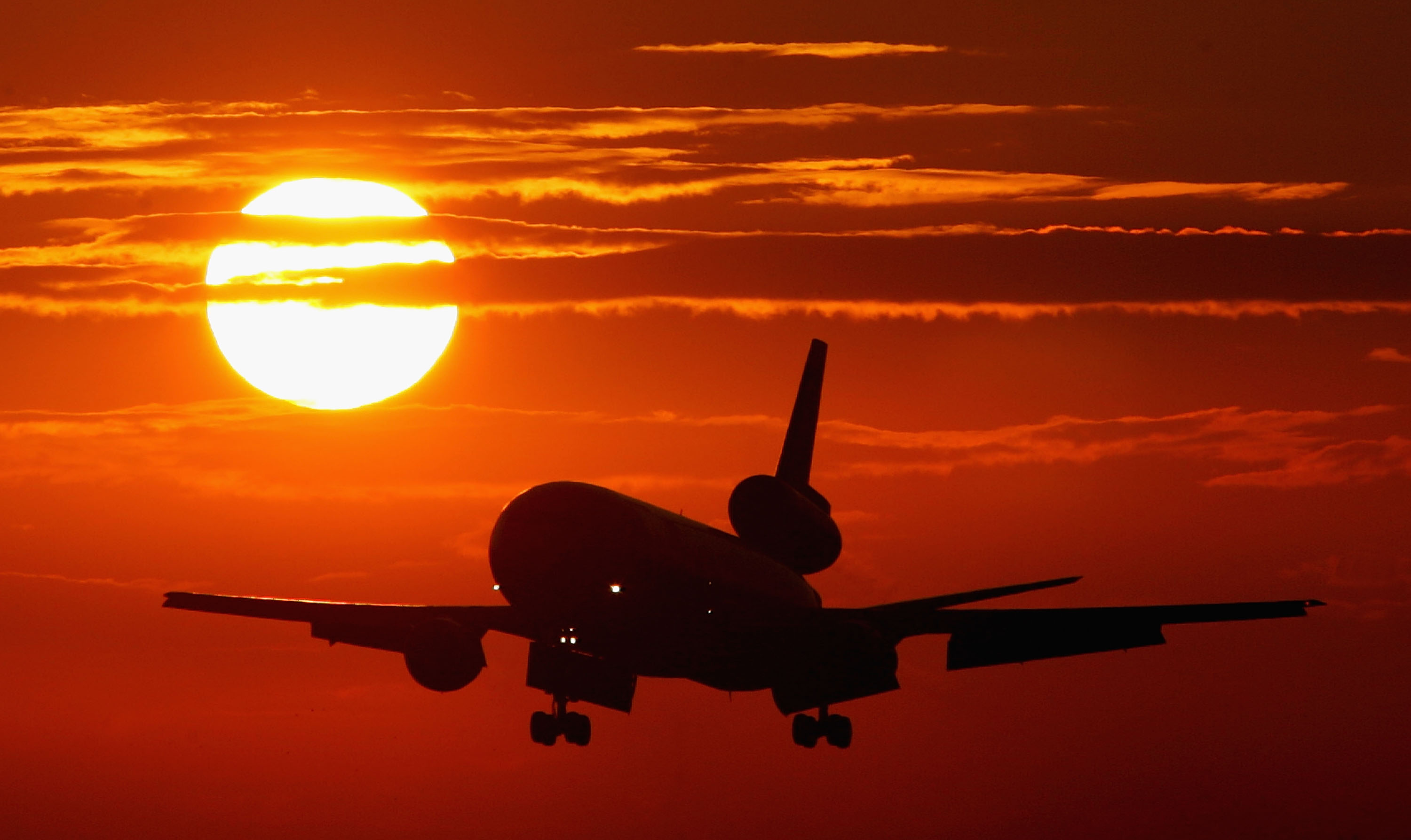 Commercial Airline Comes In For Landing In Florida