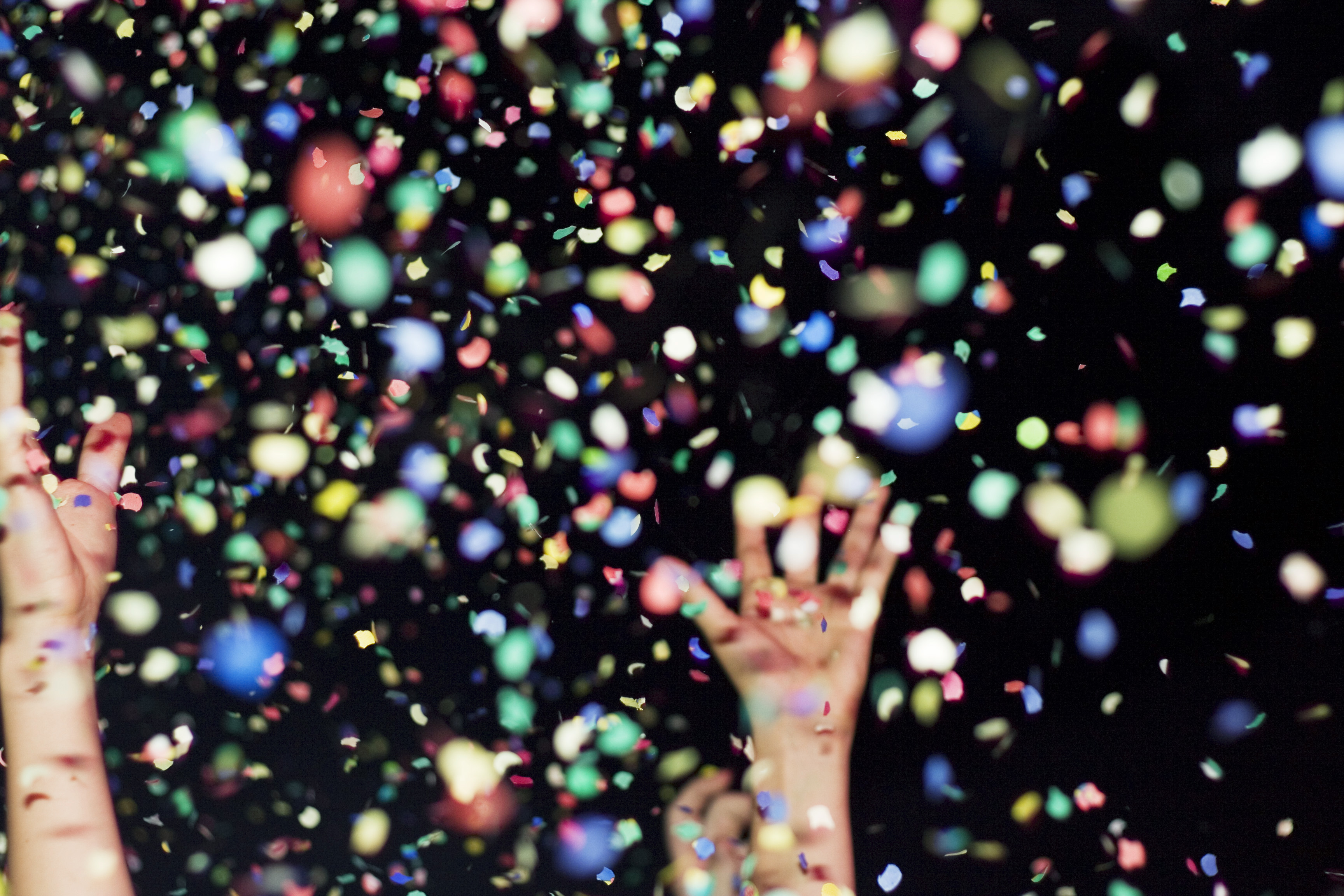 Confetti in the air