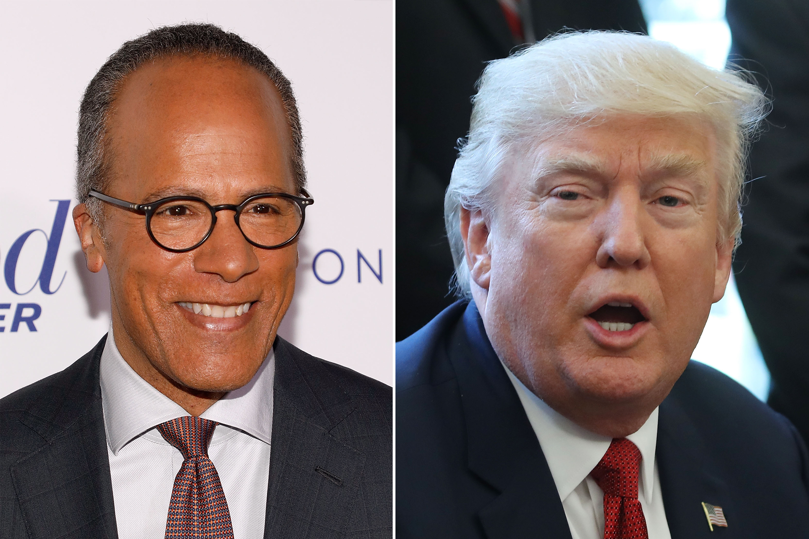 NEW YORK, NY - APRIL 13: Lester Holt attends 'The Hollywood Reporter's 35 Most Powerful People In Media 2017' at The Pool on April 13, 2017 in New York City. (Photo by Taylor Hill/FilmMagic)
WASHINGTON, DC - APRIL 20: U.S. President Donald Trump speaks before signing an Executive Memorandum on the investigation of steel imports, in the Oval Office at the White House, on April 20, 2017 in Washington, DC. (Photo by Mark Wilson/Getty Images)