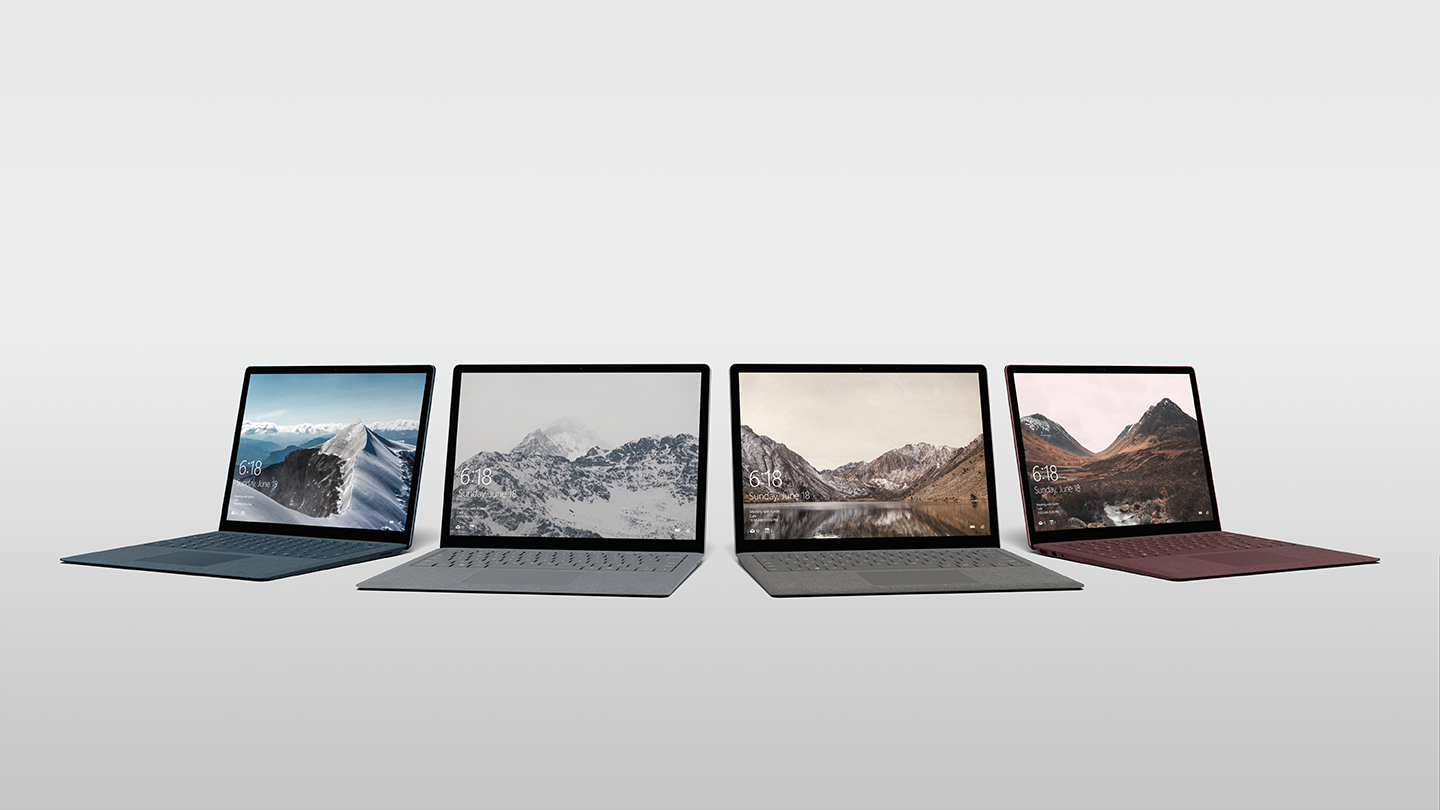 Four Microsoft Surface Laptops