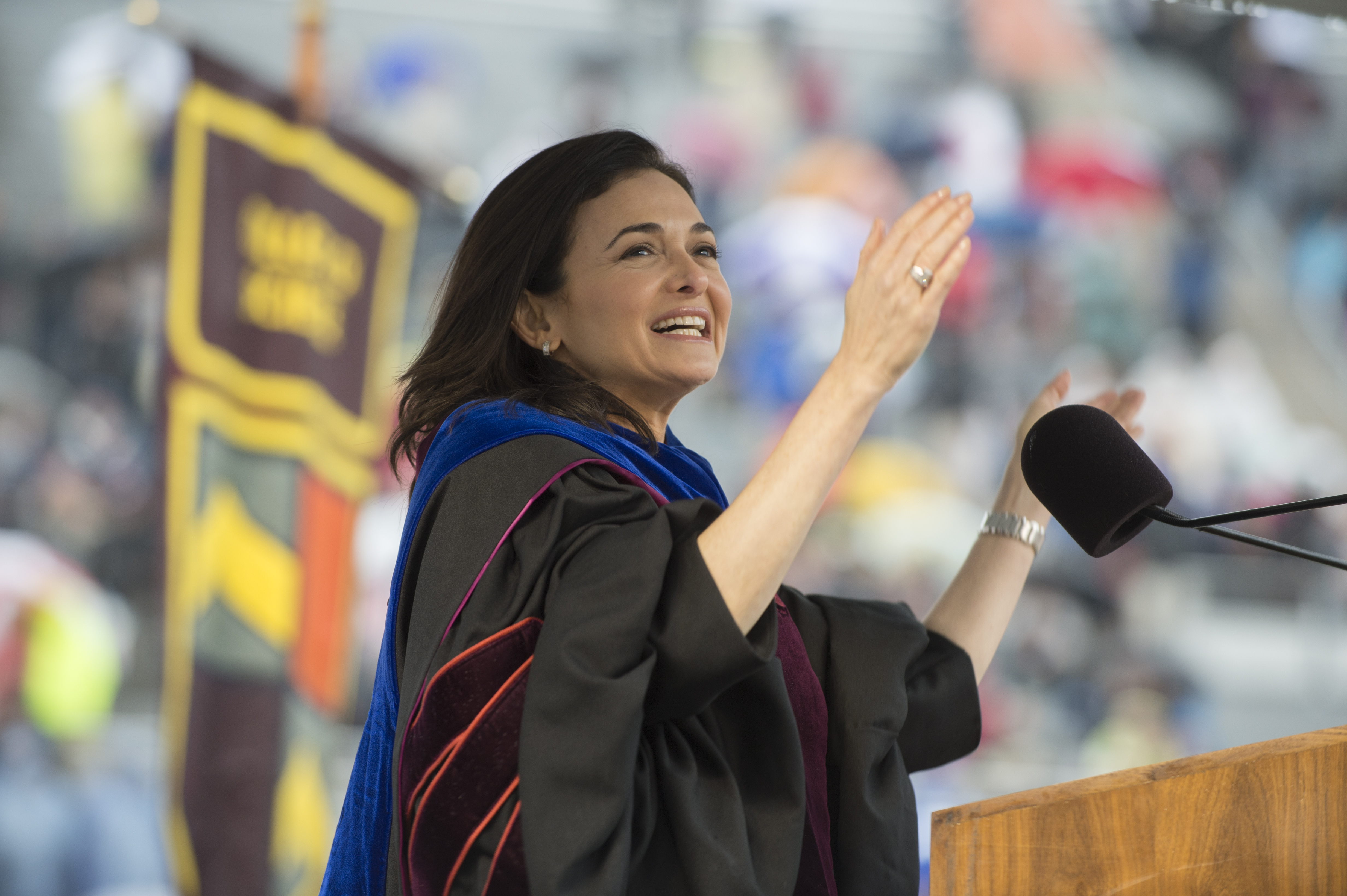 University Commencement Ceremony, Lane Stadium, Sheryl Sandberg