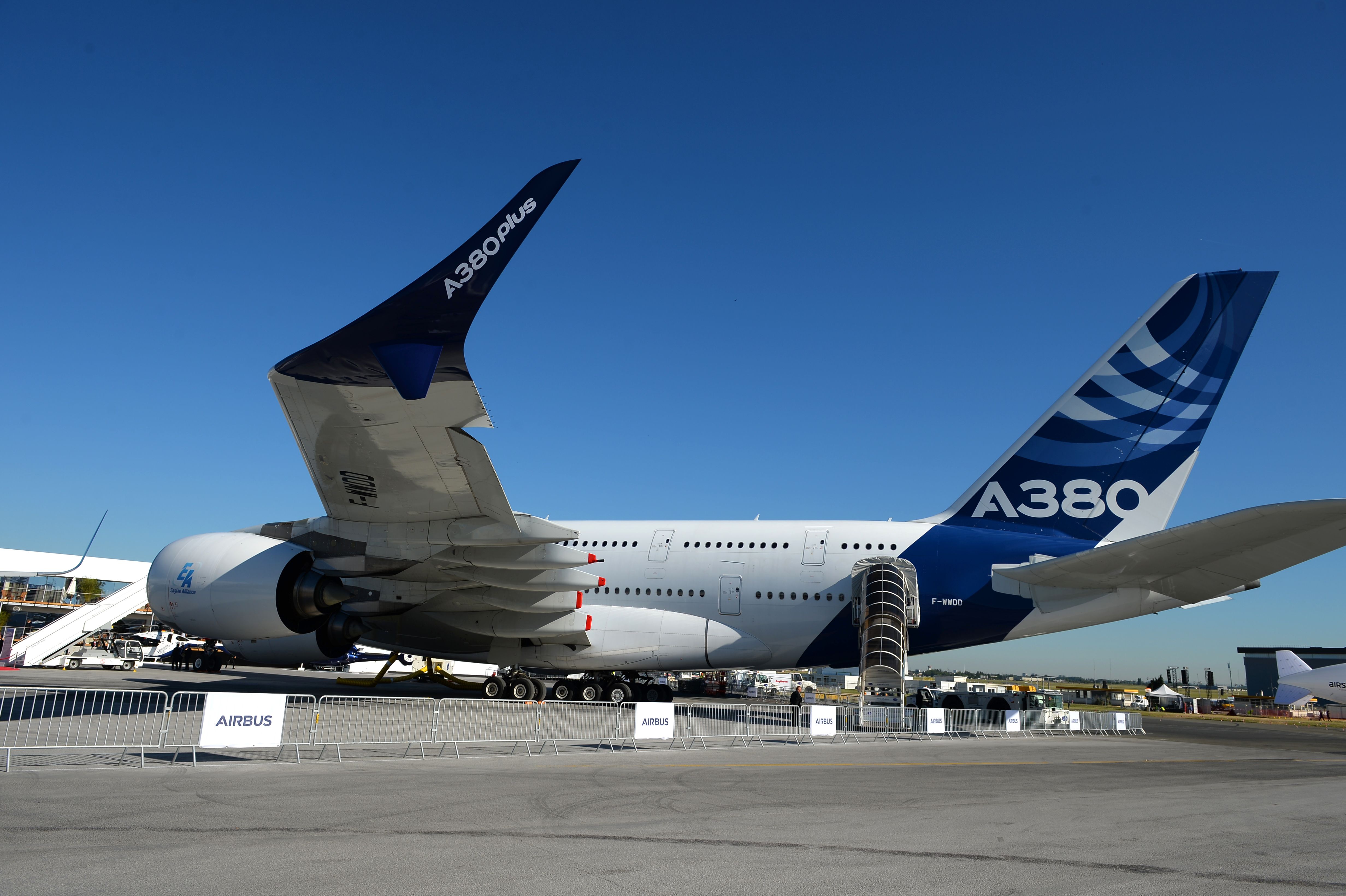 FRANCE-TRANSPORT-AVIATION-AIRSHOW-AIRBUS-A380-PLUS