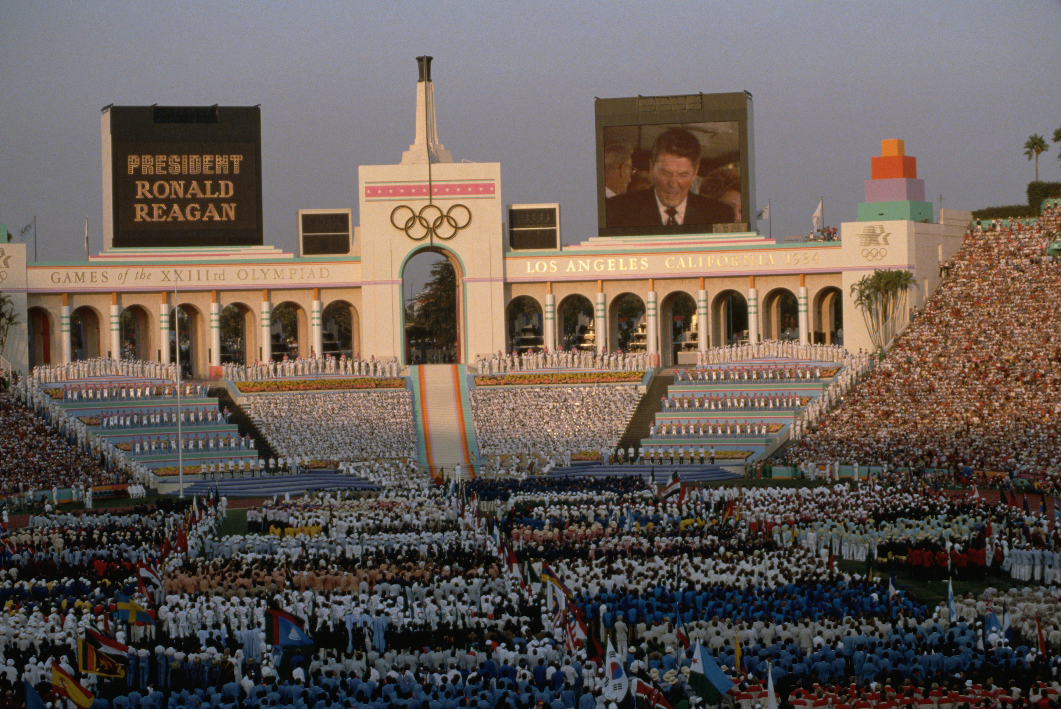 Ronald Reagan Speaks at Olympic Opening Ceremony