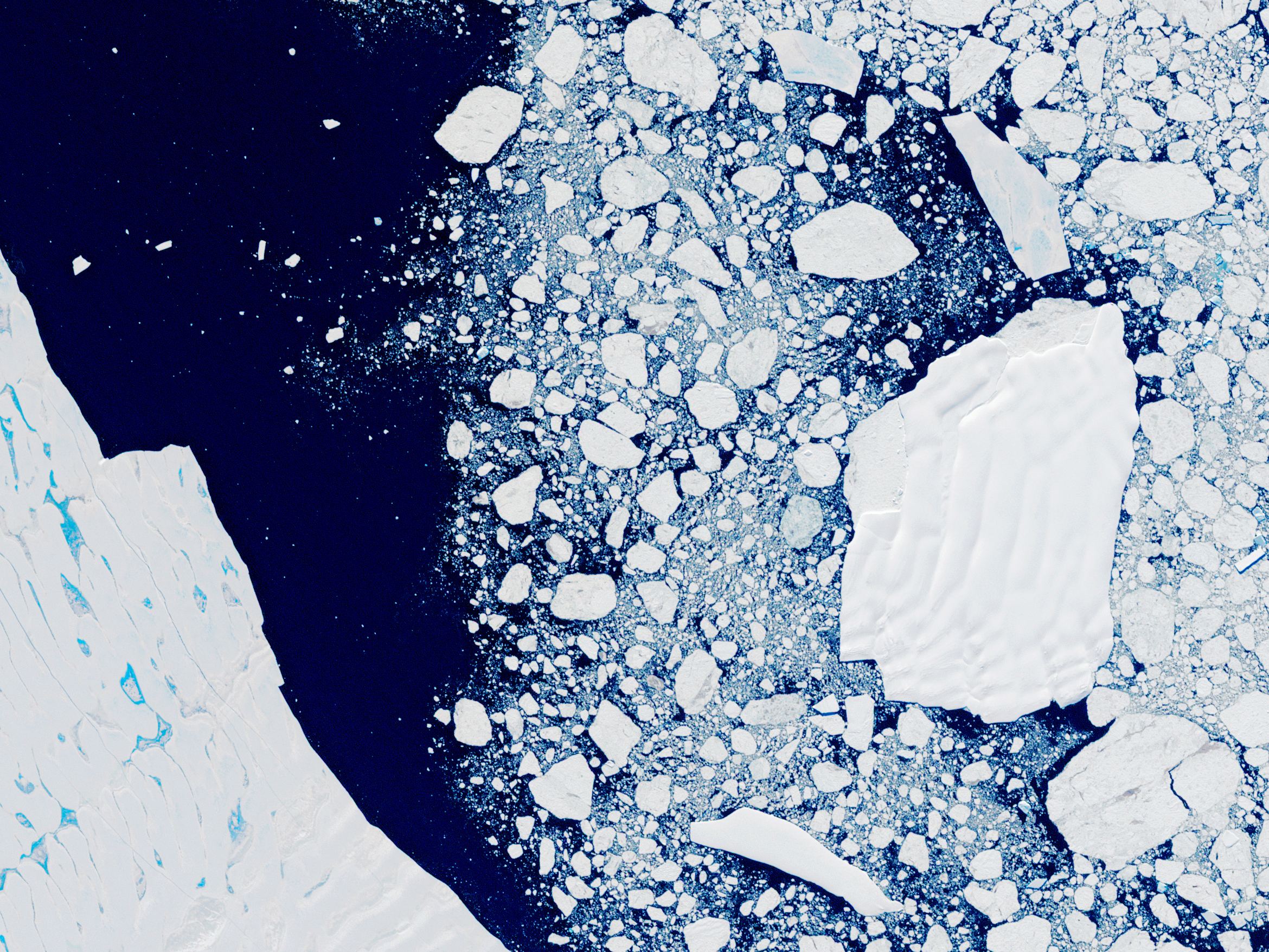 A satellite view of Larsen B Ice Shelf