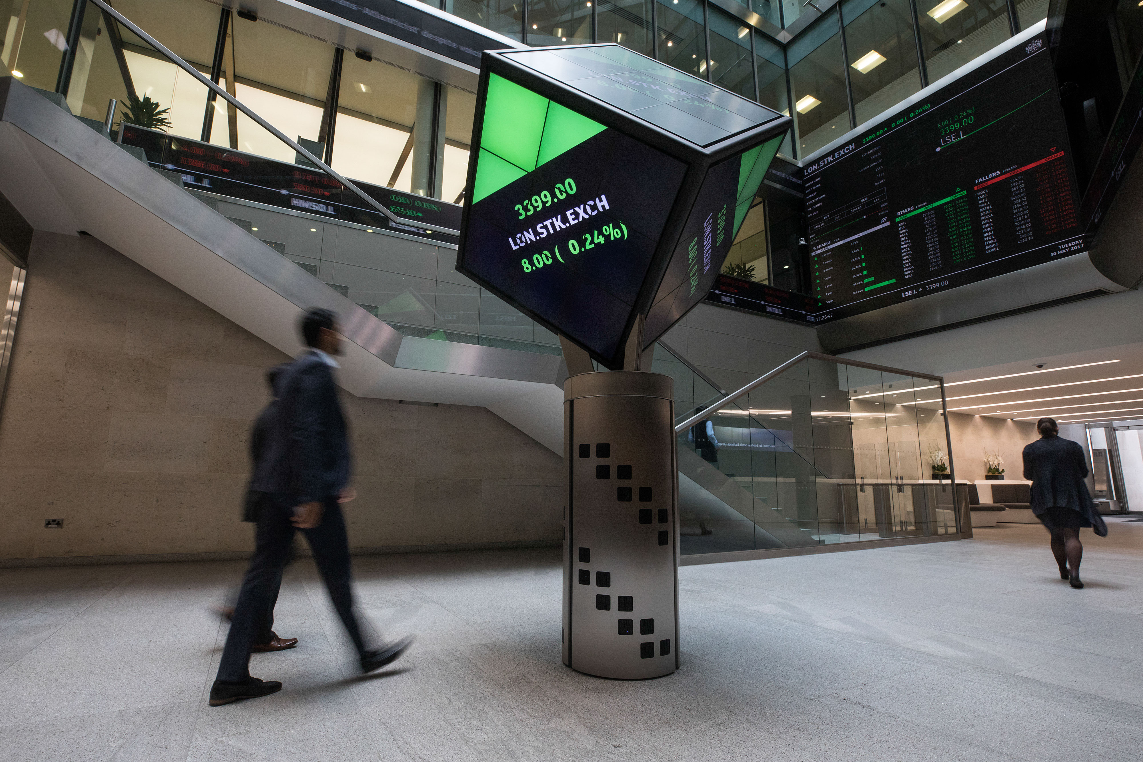 Inside The London Stock Exchange As FTSE 100 Heads For Best Monthly Gain Among Major European Markets