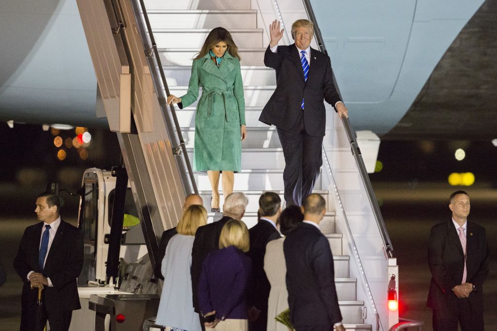 Donald Trump arrives in Poland