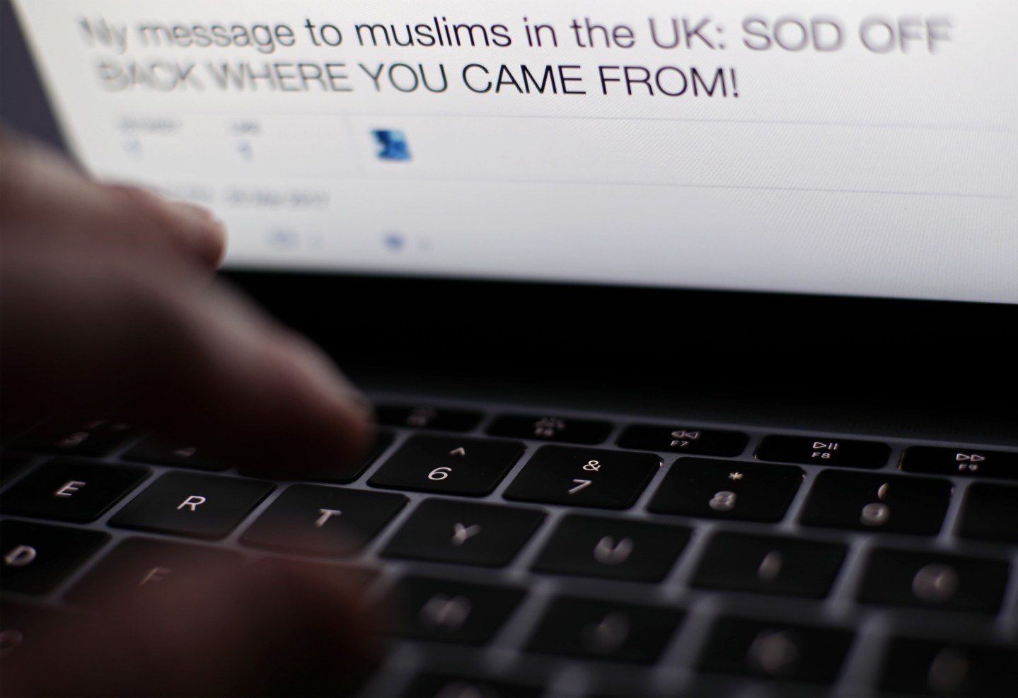 An anti-Muslim tweet.