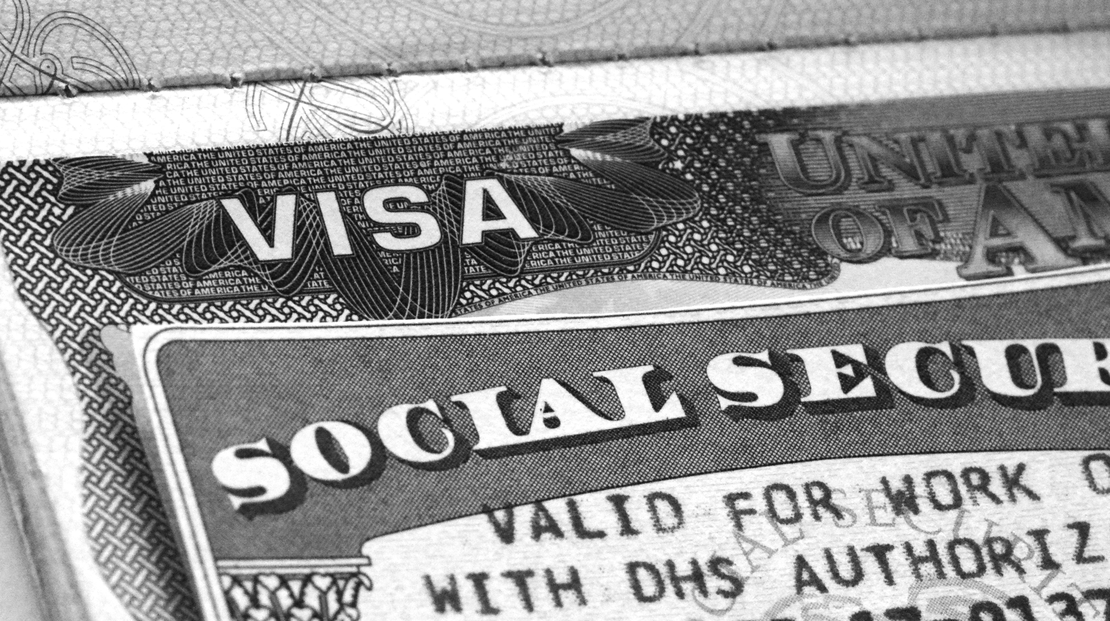 US Visa and Social Security Card