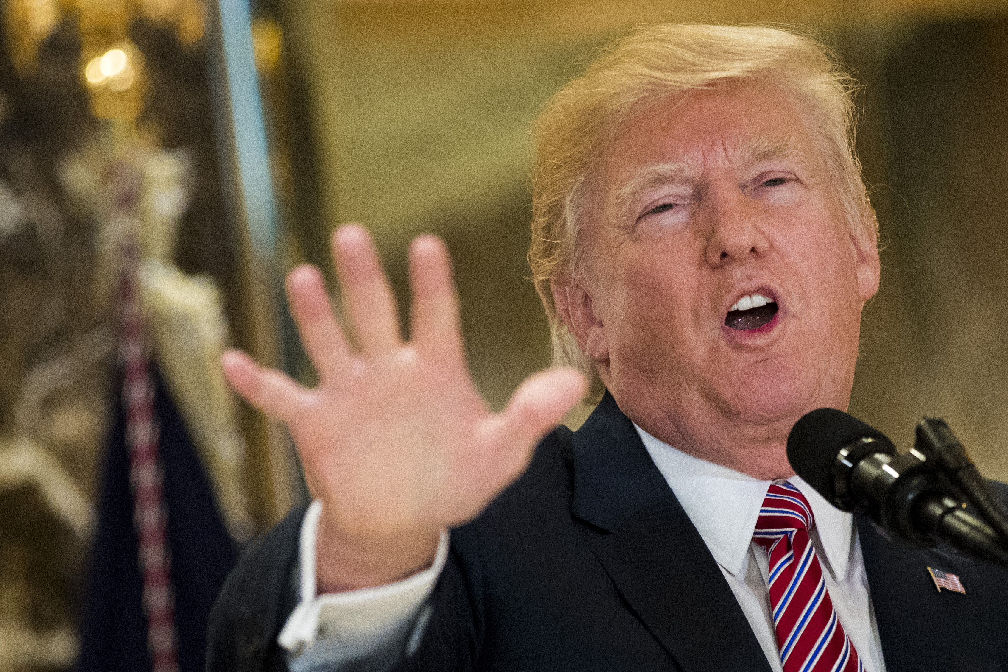 President Trump Speaks On Infrastructure Meeting Held At Trump Tower