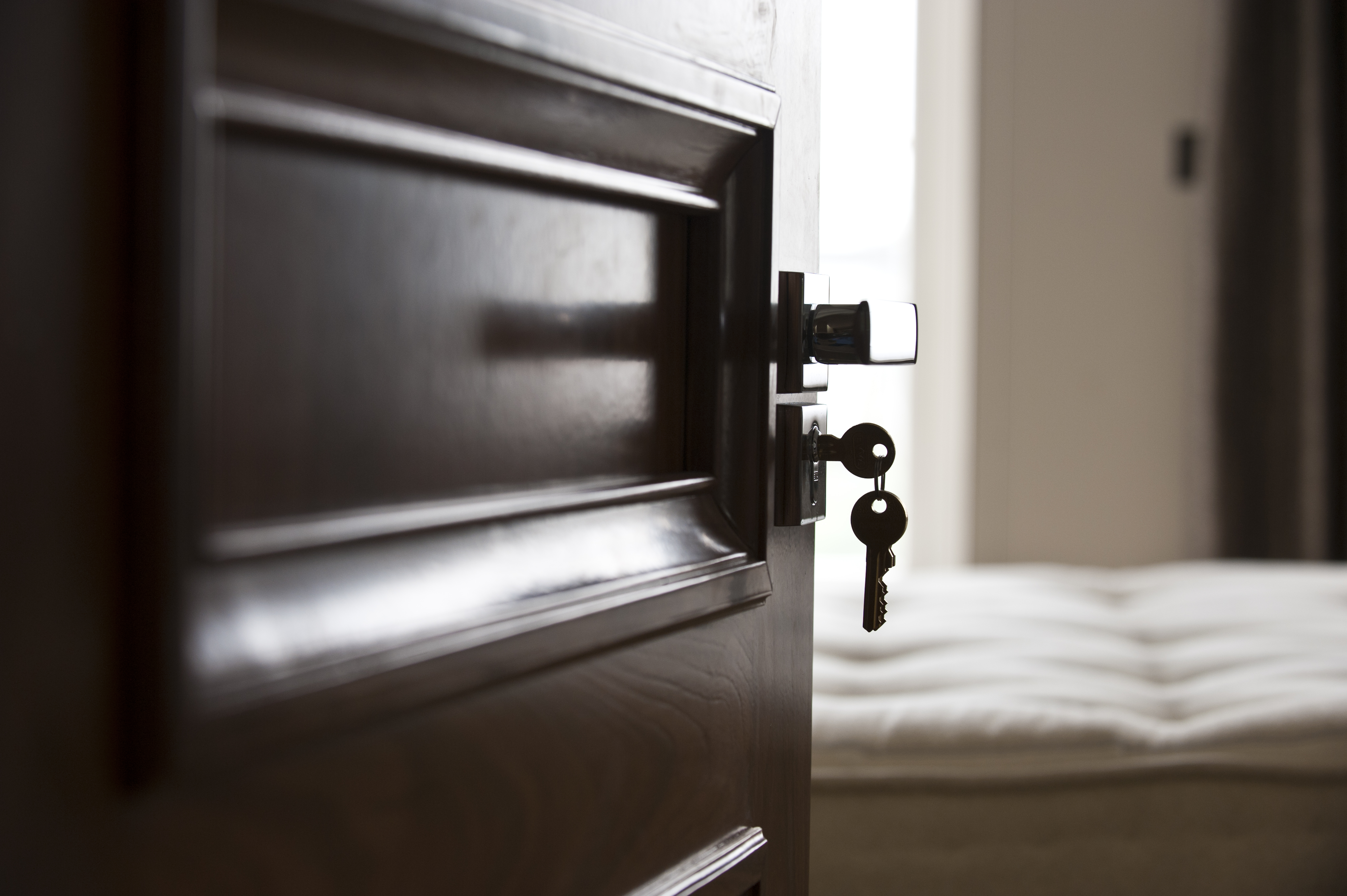 Door opening onto room