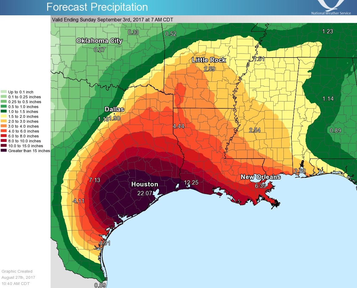 Tropical Storm Harvey: Precipitation Forecast
