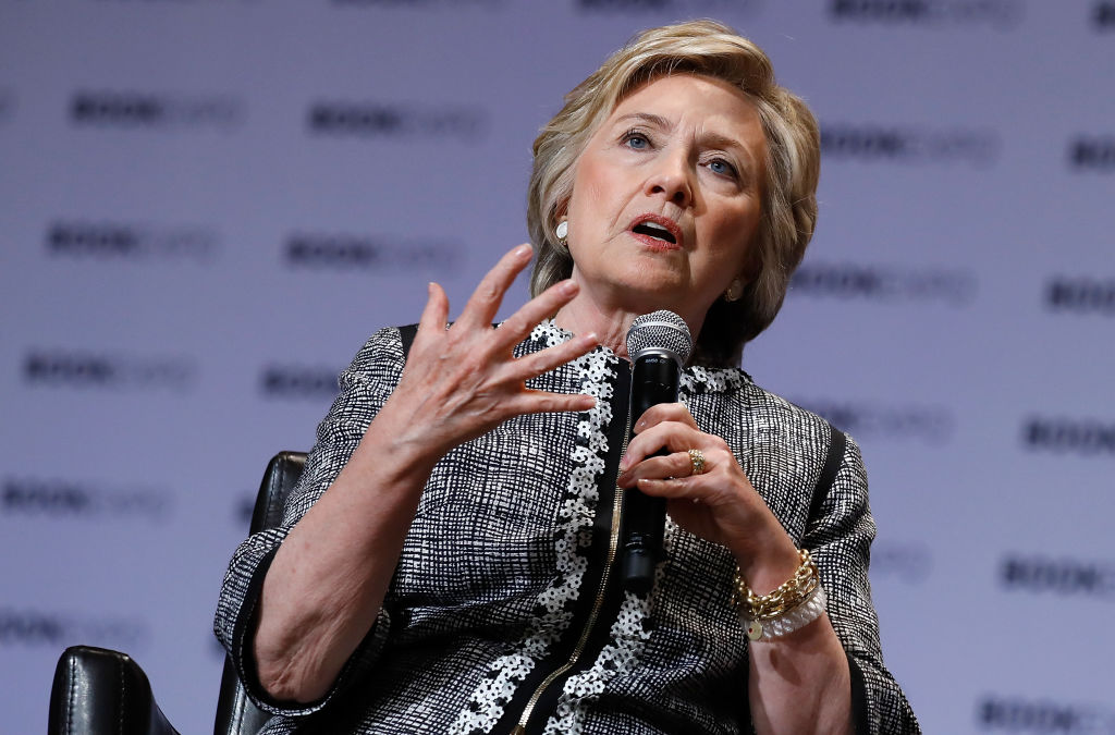 Former US Secretary of State, Hillary Rodham Clinton speaks during the, An Evening With Hillary Rodham Clinton at BookExpo 2017 at the Jacob K. Javits Convention Center on June 1, 2017 in New York City. *** Local Caption *** Hillary Rodham Clinton
