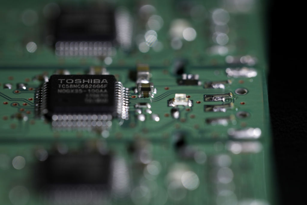 Images Of Toshiba Corp. Flash Memory Products As The Deal To Sell Its Chips Business Near Complete