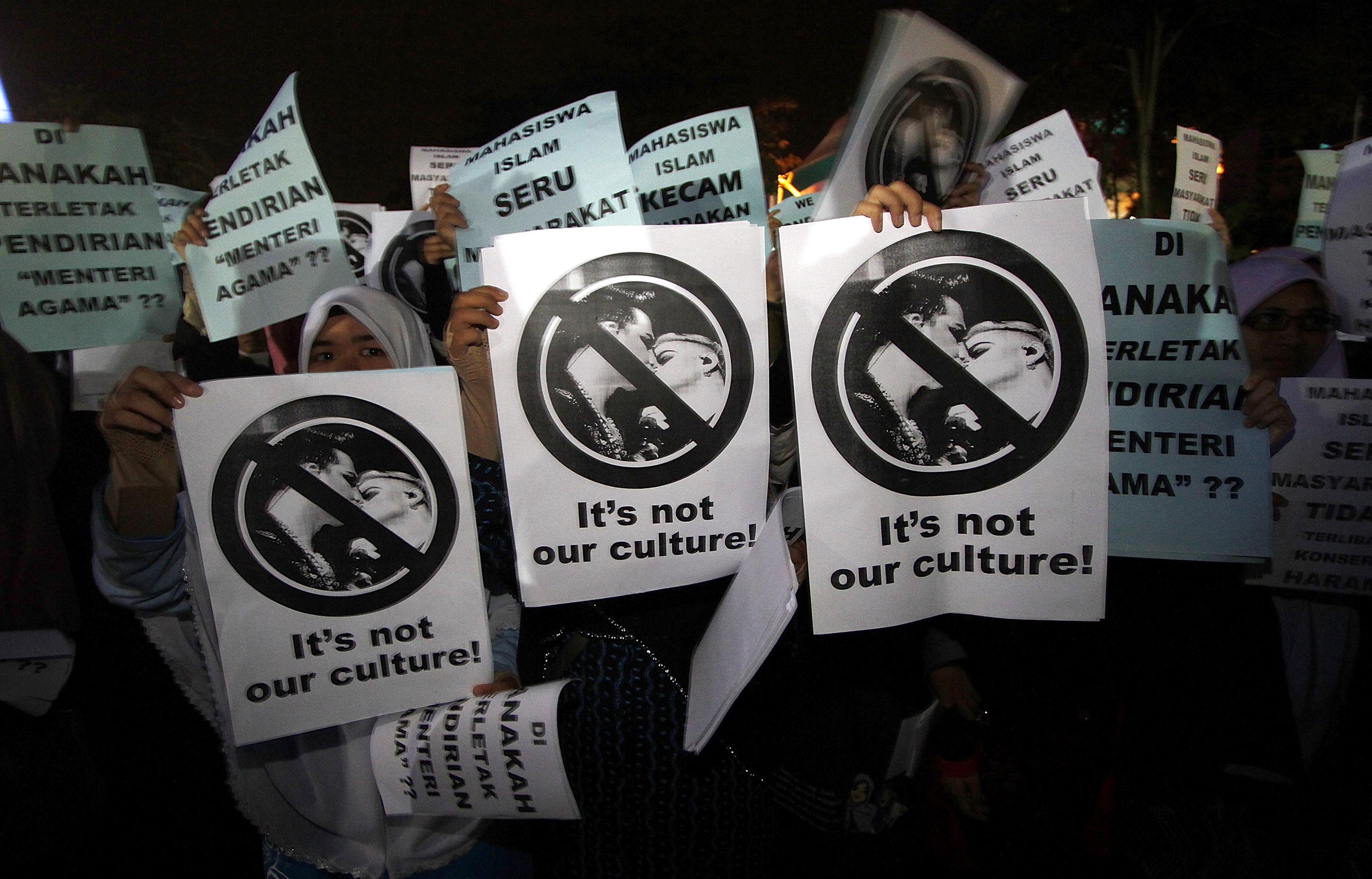 Malaysians Protest Outside Adam Lambert Concert In Kuala Lumpur