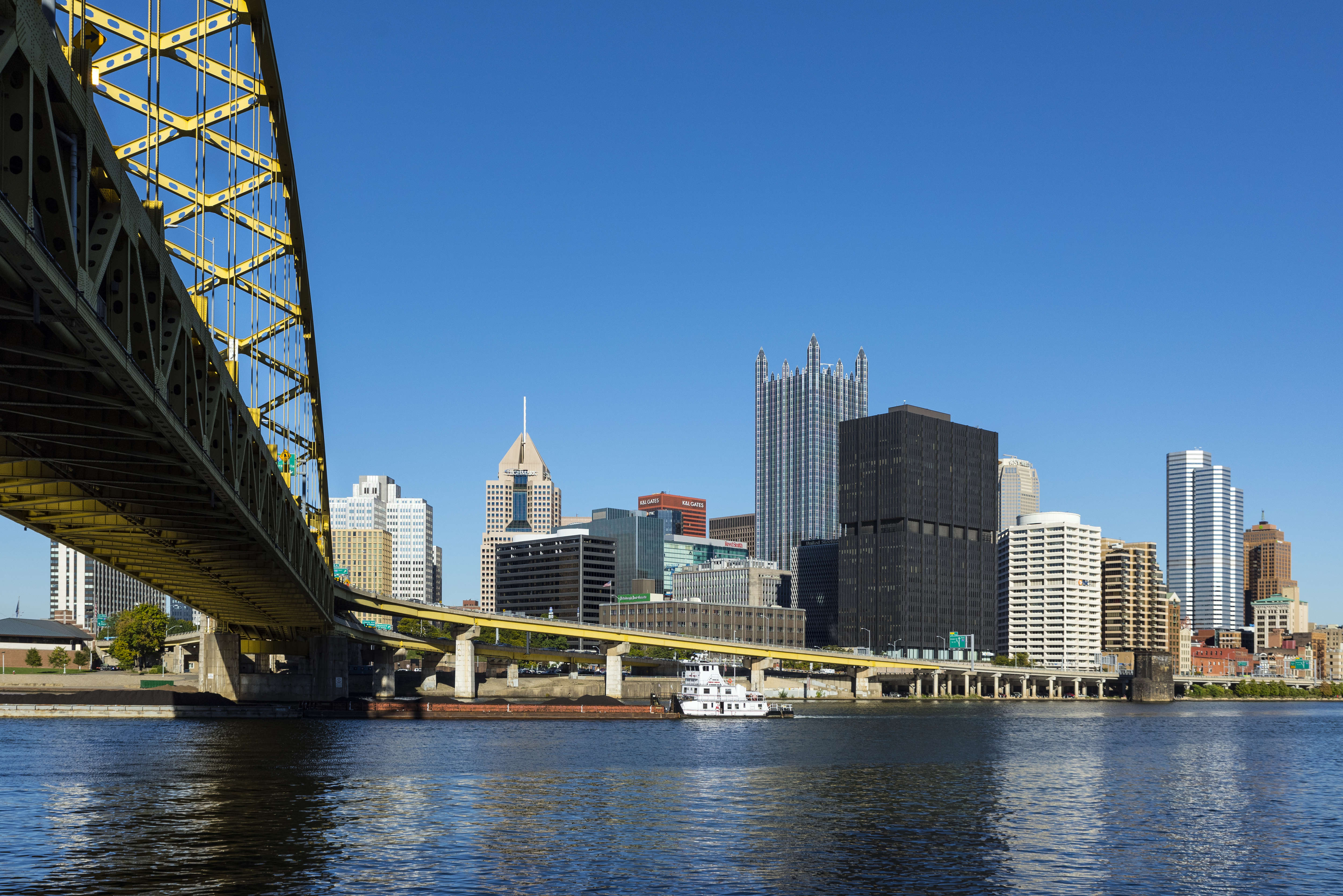 City skyline and Fort Pitt Bridge