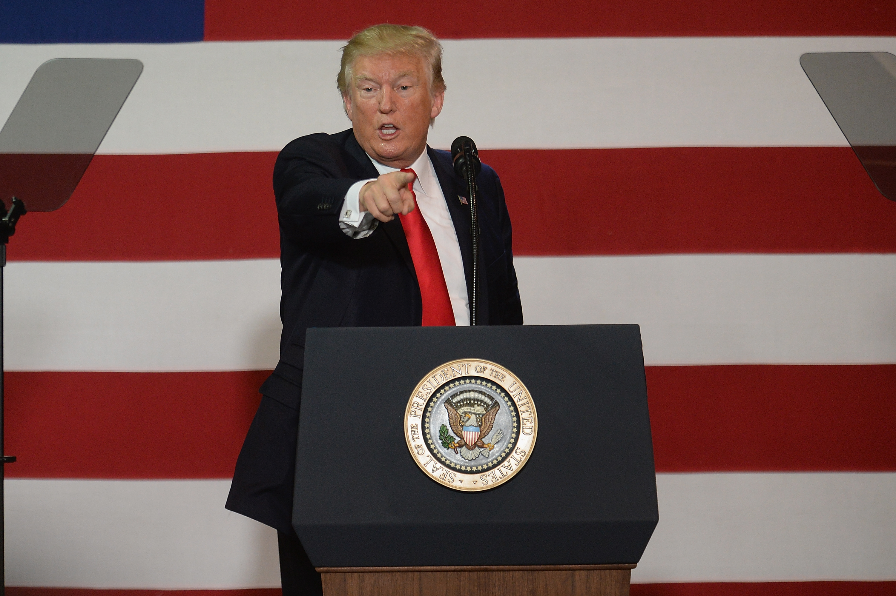 President Trump Speaks On Tax Reform In Springfield, Missouri