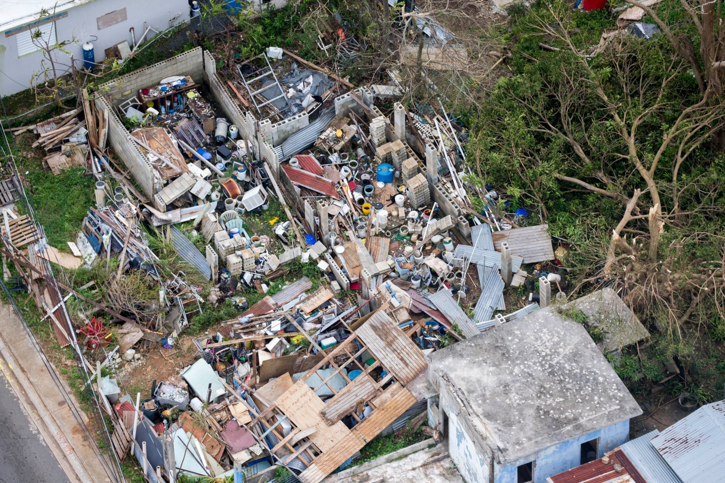 PUERTO RICO SEPTEMBER 22: Destroyed house in Fajardo Puerto Ri
