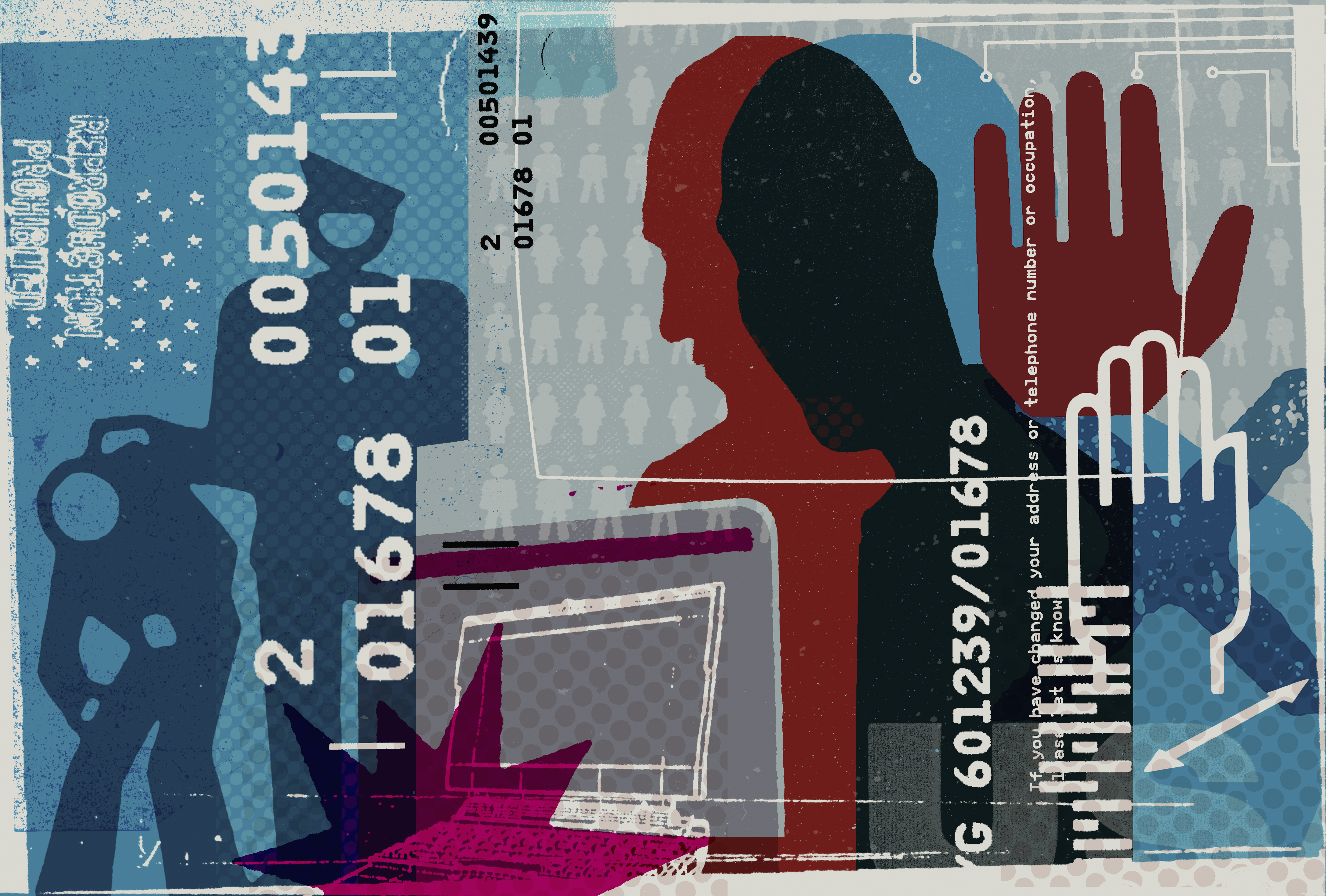 Internet crime collage