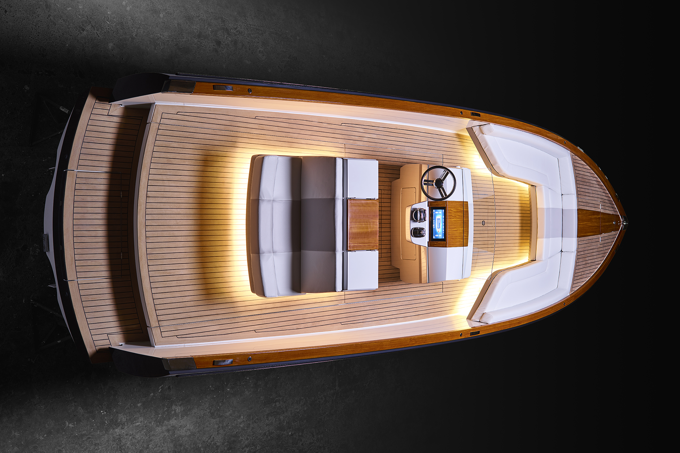 Hinckley Yachts unveiled the Dasher, a 28.6-foot fully electric yacht Thursday, September 14, 2017 at the Newport International Boat Show. The company says it's the first fully electric luxury yacht in the world