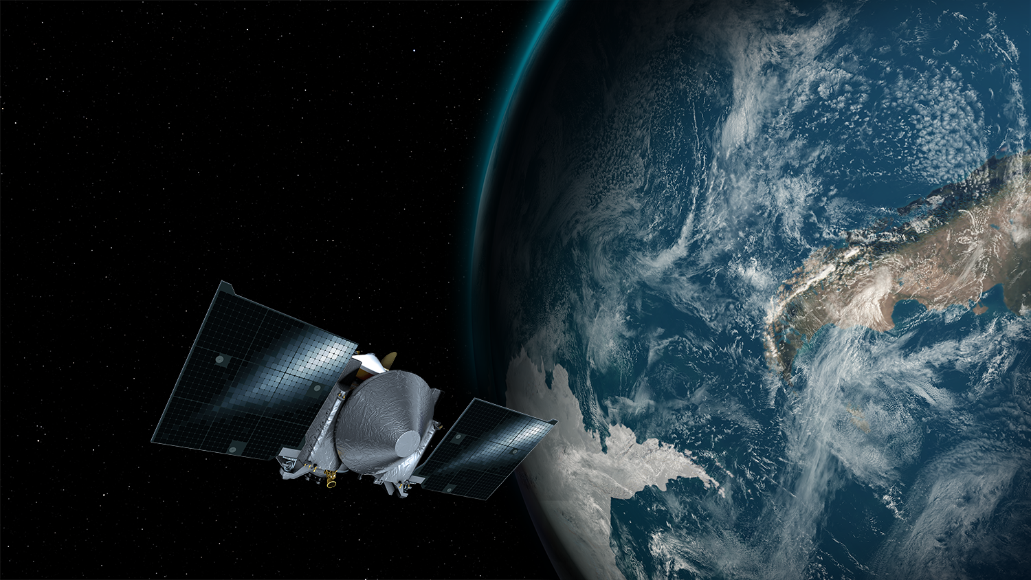 Artist rendition of the ‪‪OSIRIS-REx‬ spacecraft.