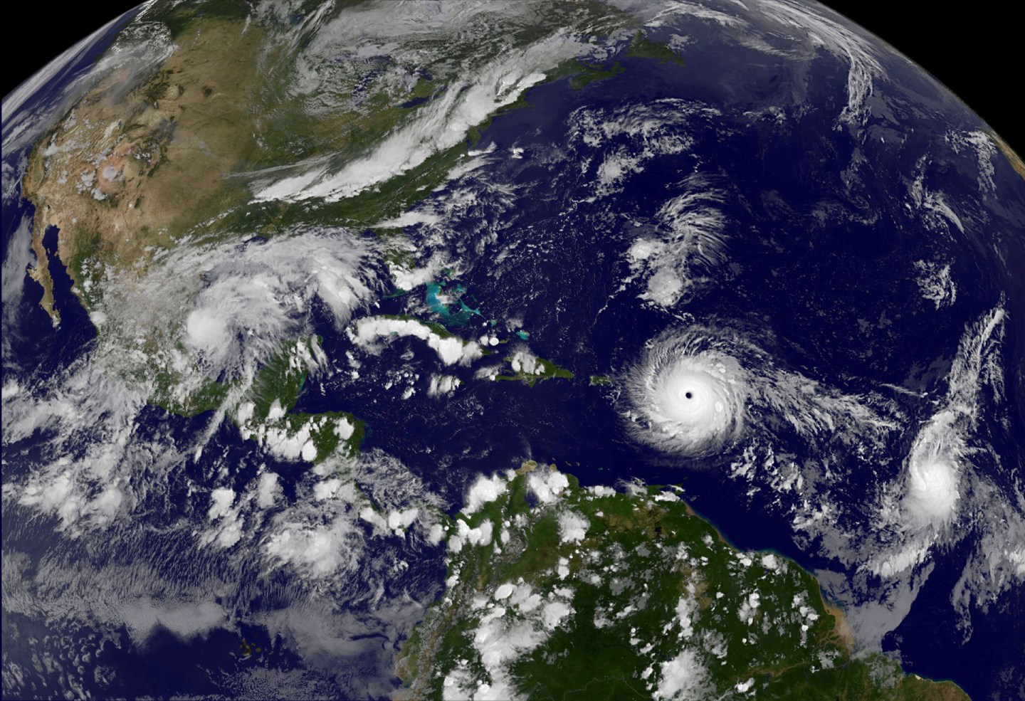 Hurricane Irma a record Category 5 storm churns across the Atlantic Ocean on a collision course with Puerto Rico and the Virgin Islands