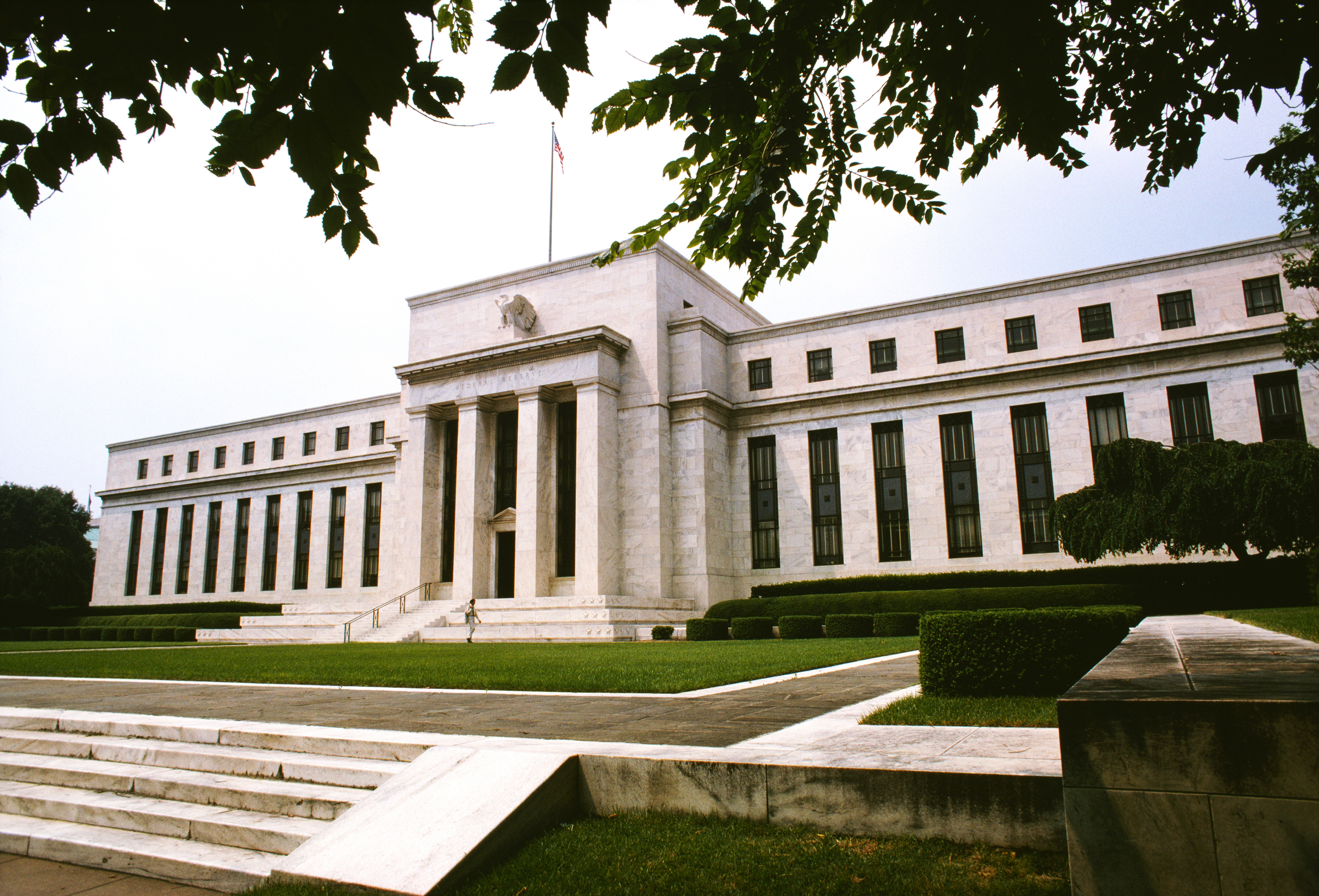 Low angle view of a government building, Federal Reserve Building, Washington DC, USA