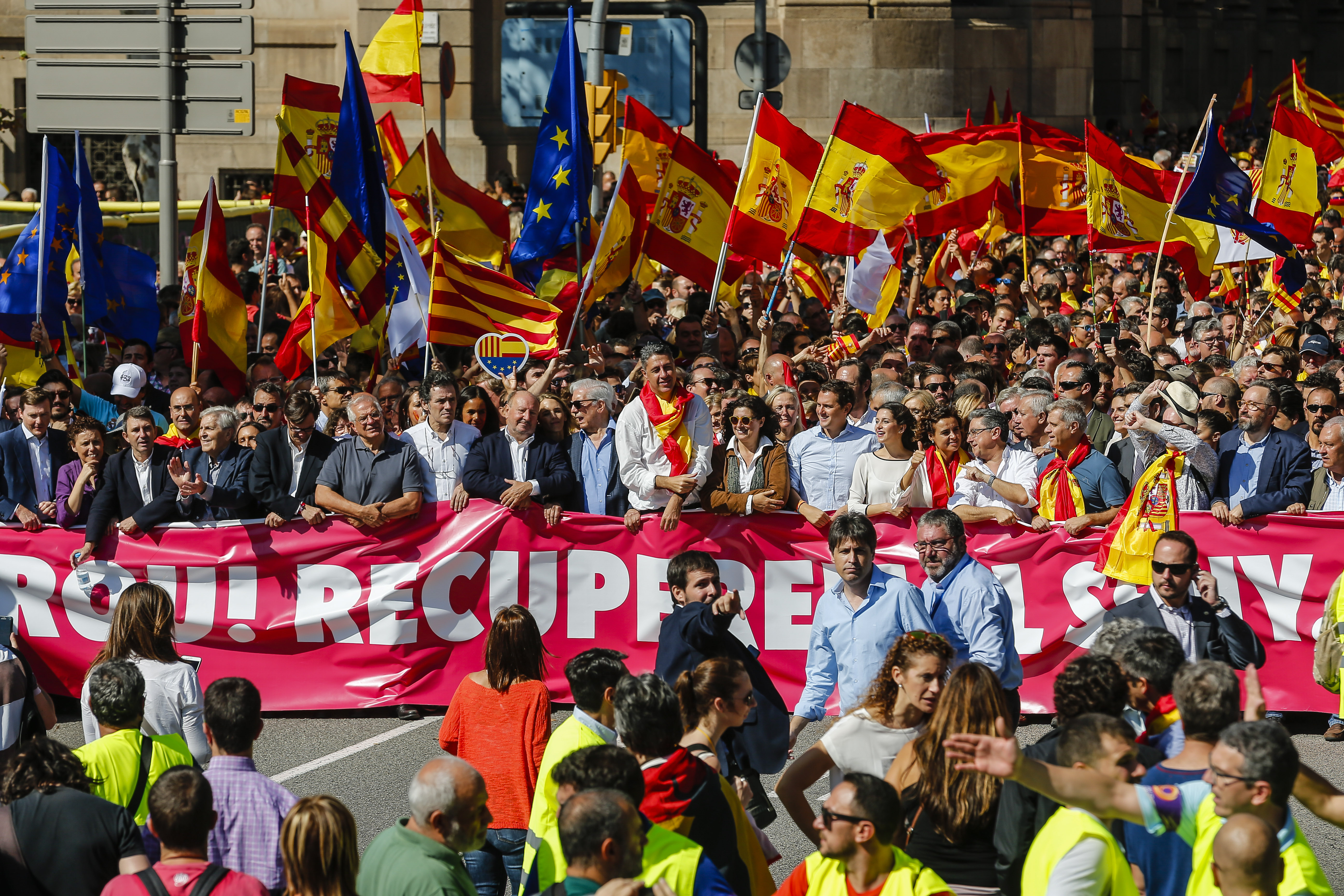 Pro-Unity Rally Held In Barcelona Against Catalonian Independence