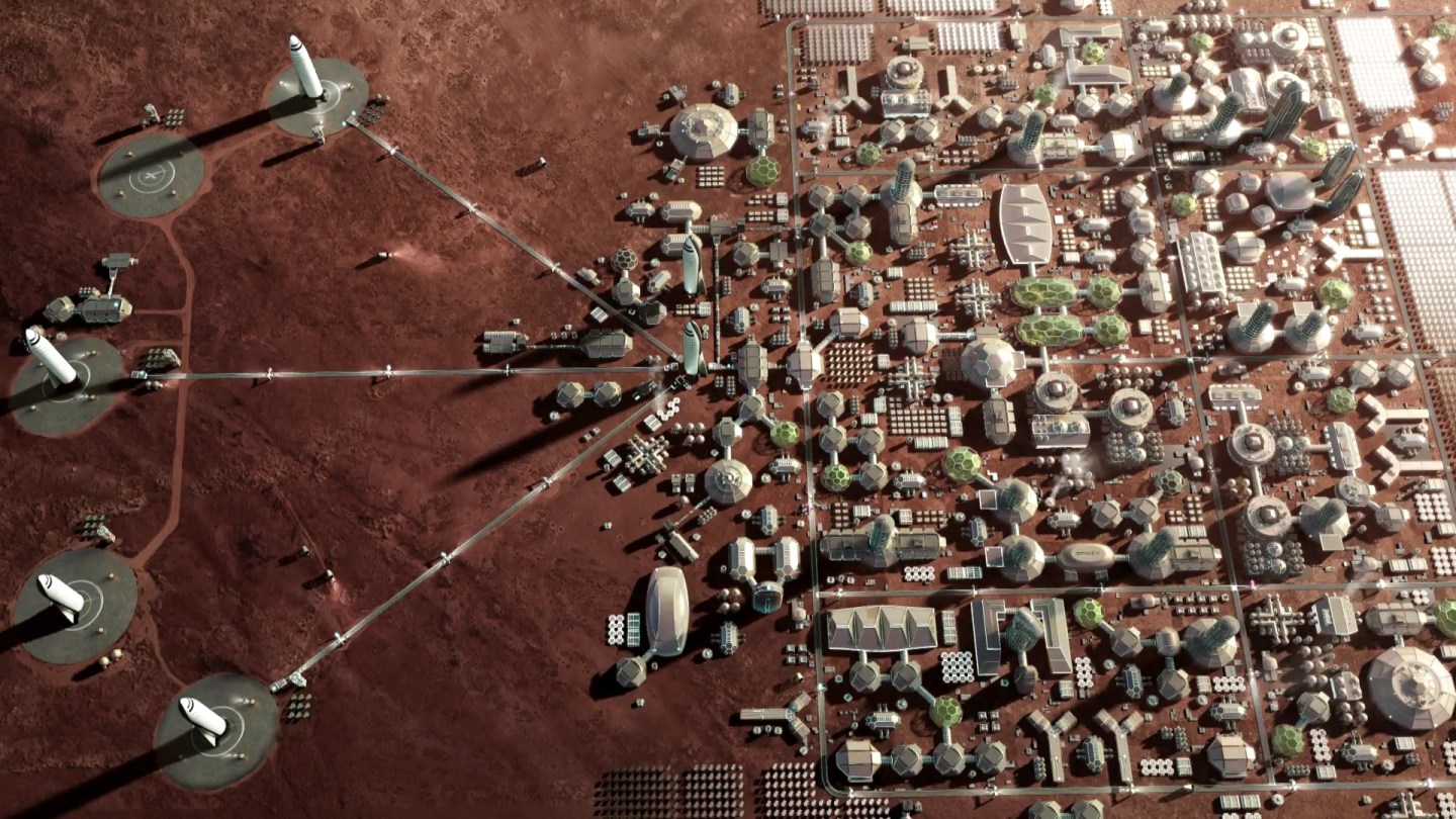 musk mars spacex city