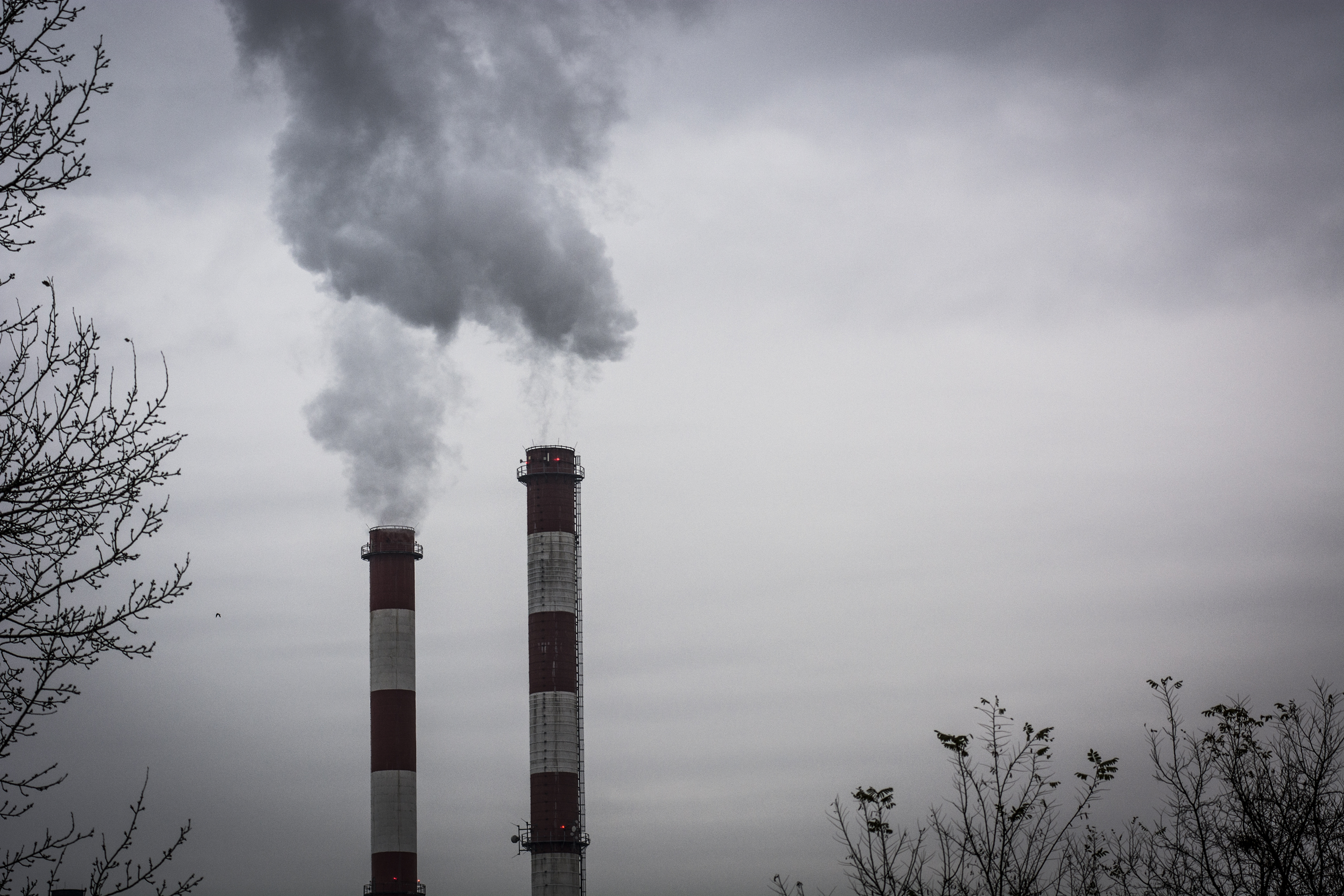 Power plant chimneys
