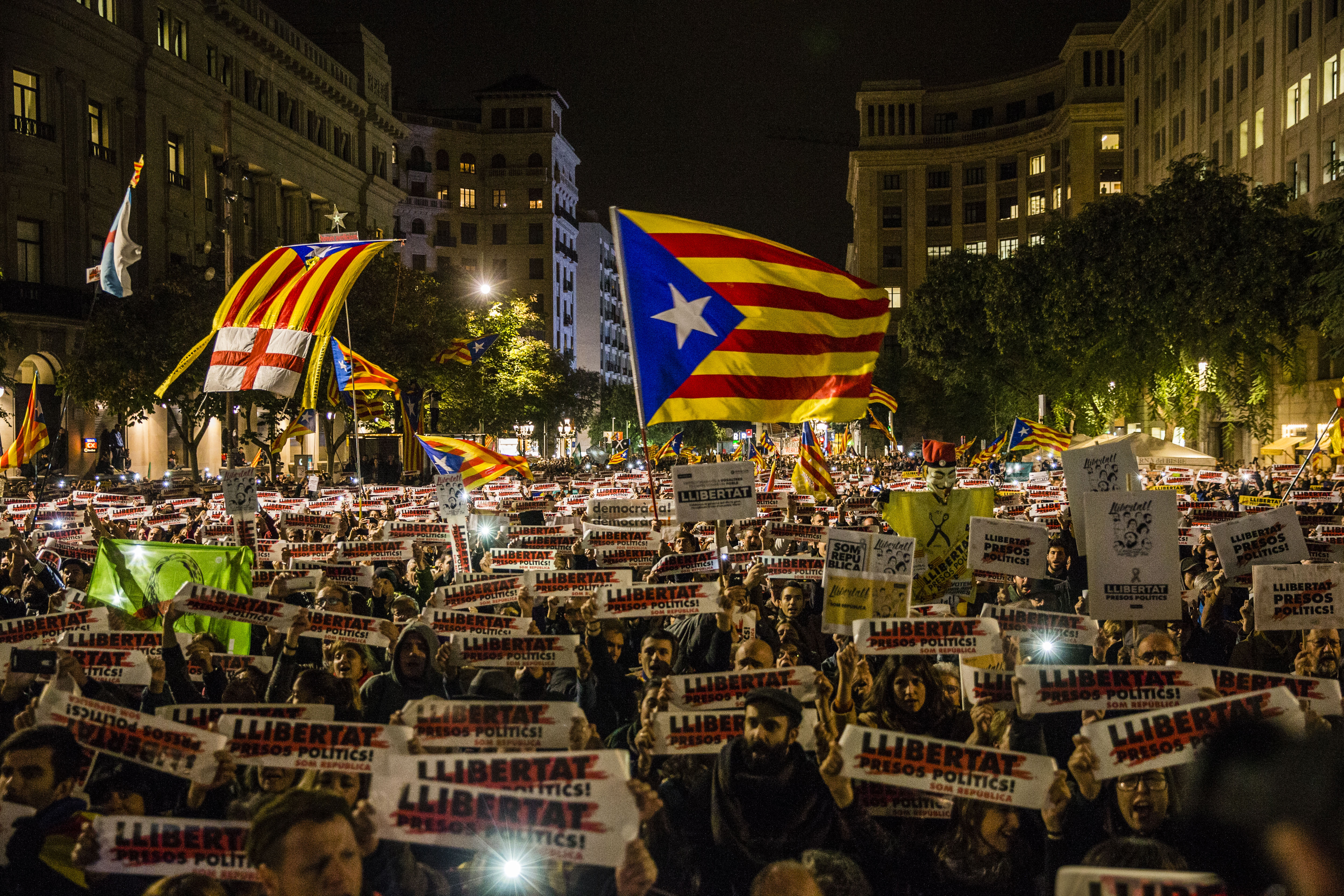 Regional Strike Takes Place Against The Prison Detention Of The Ousted Catalonian Government