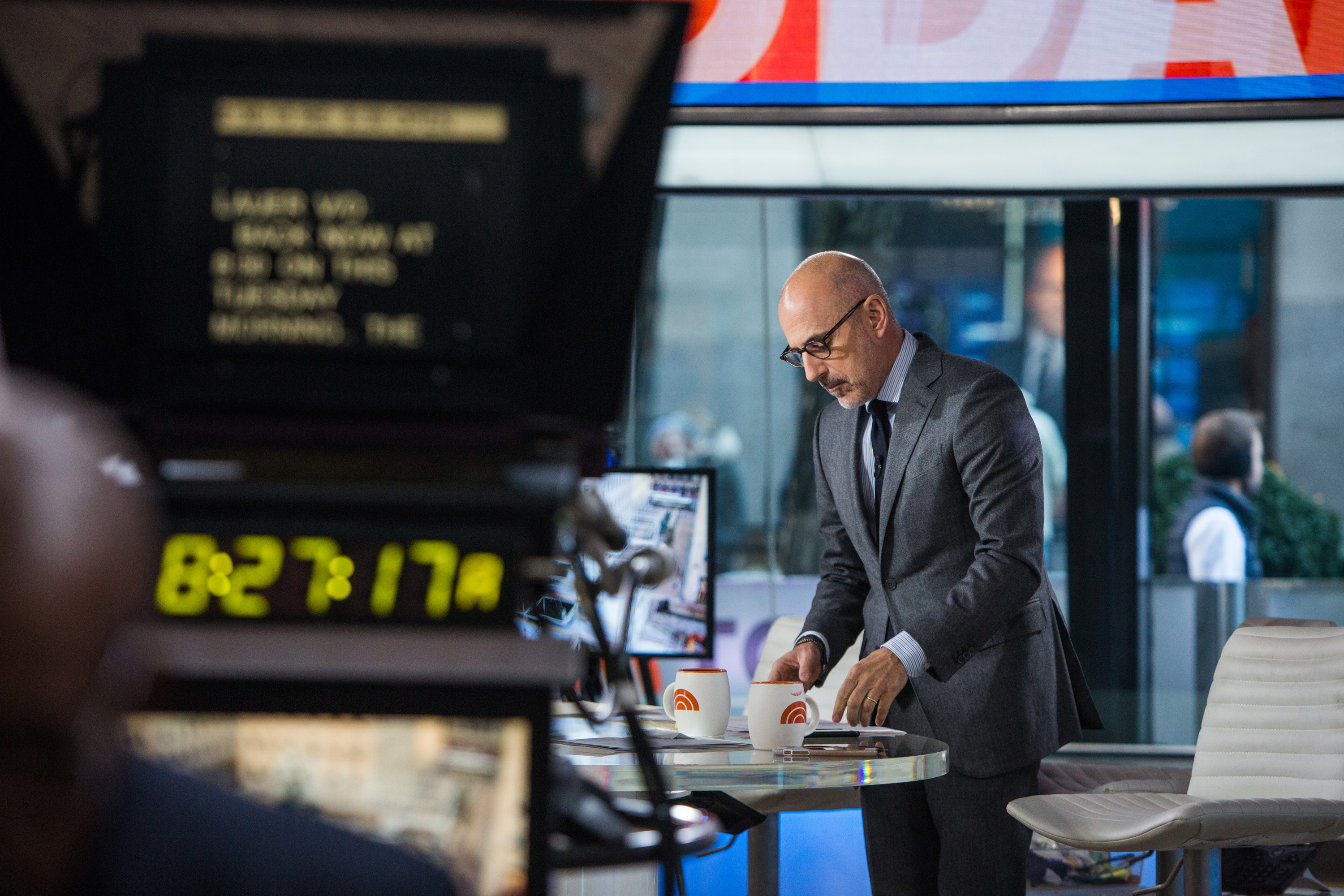 Matt Lauer on the Today show set