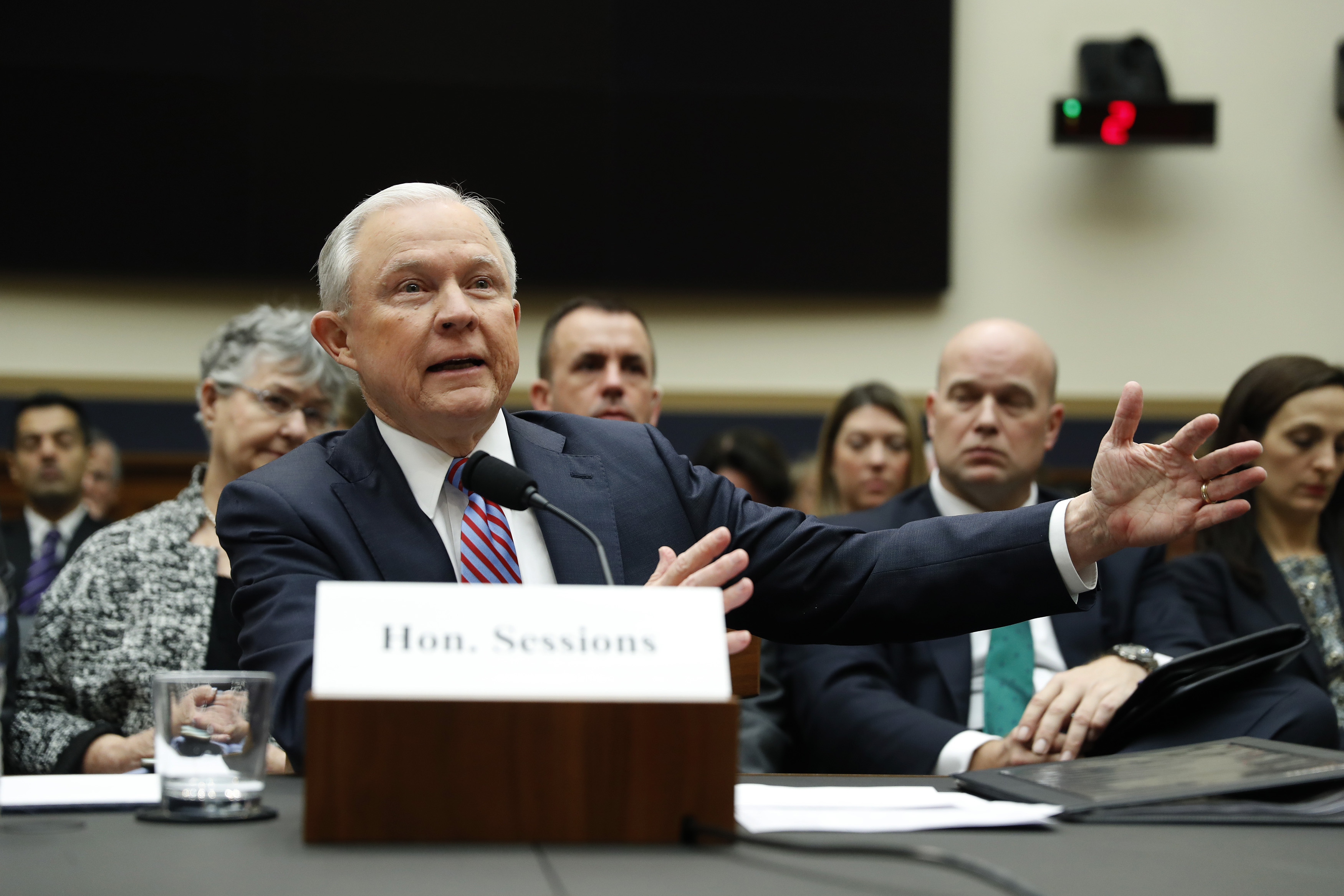 U.S. Attorney General Sessions testifies before a House Judiciary Committee oversight hearing on Capitol Hill in Washington
