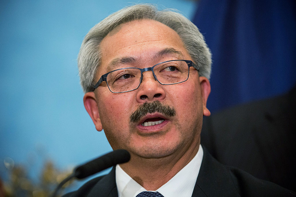 NEW YORK, NY - DECEMBER 08: San Francisco, CA Mayor Edwin Lee speaks at a press conference after attending New York City Mayor Bill de Blasio's Mayor's summit on immigration reform on December 8, 2014 in New York City. The summit focused on how cities can best utilize President Obama's executive action on immigration reform. (Photo by Andrew Burton/Getty Images)