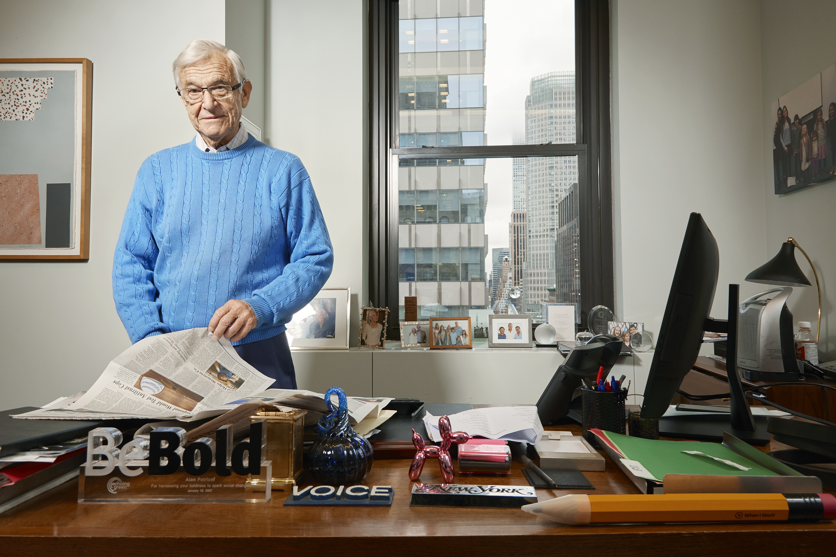 Alan Patricof photographed in his Manhattan office Nov 16, 2017