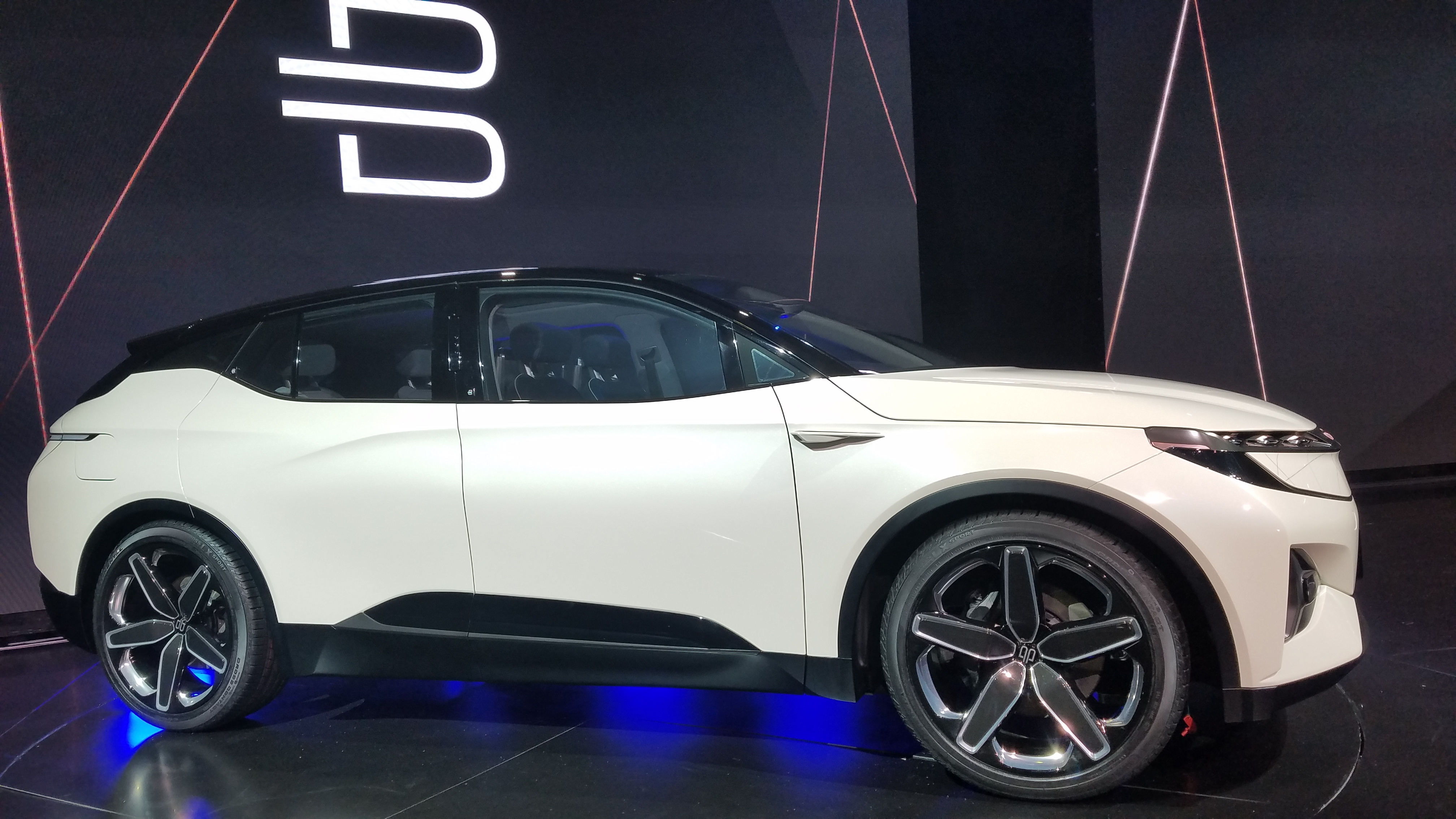 Byton, a Chinese-based electric vehicle company, unveiled its concept SUV on the opening media day at CES 2018.